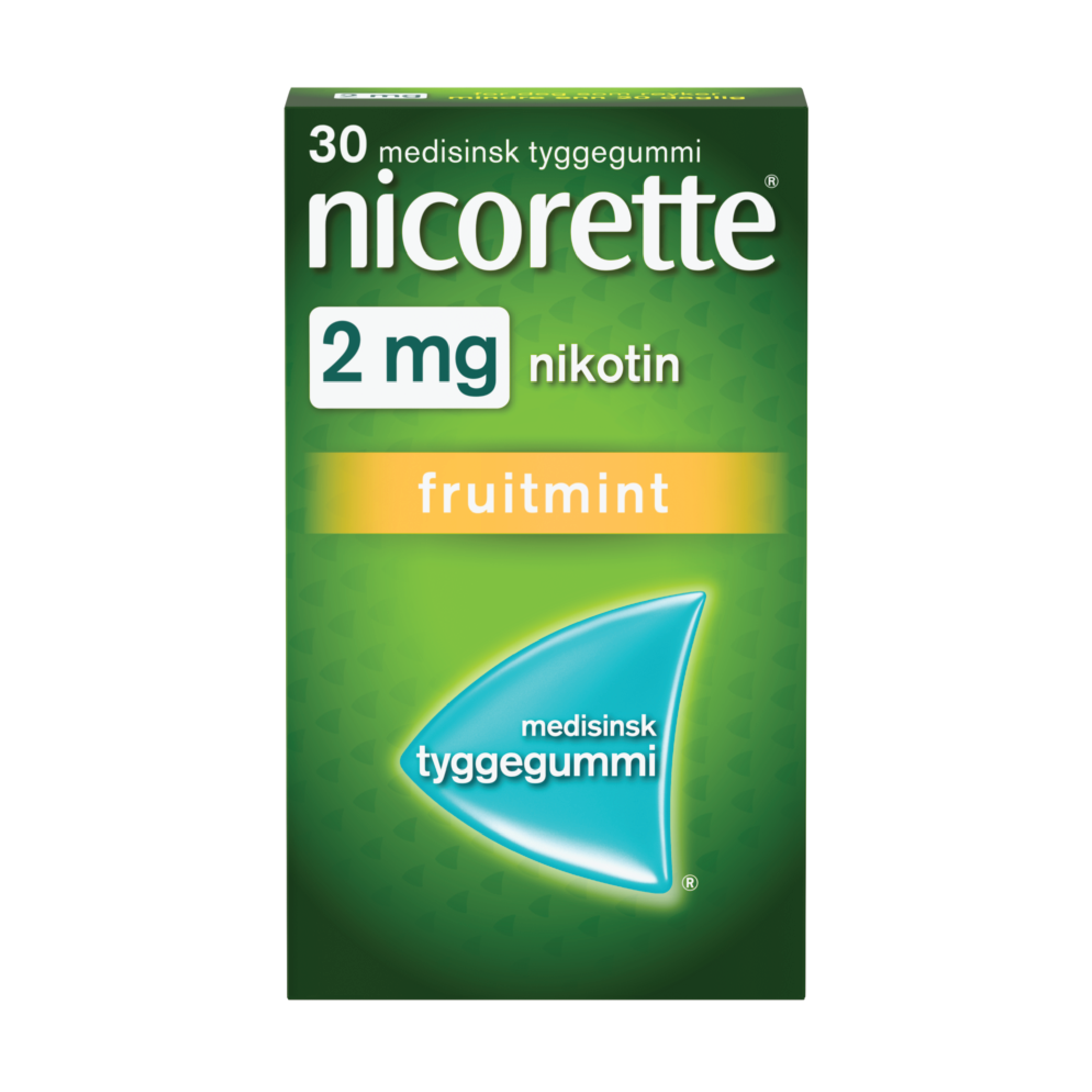 Nicorette 2 mg tyggegummi, Fruitmint, 30 stk.