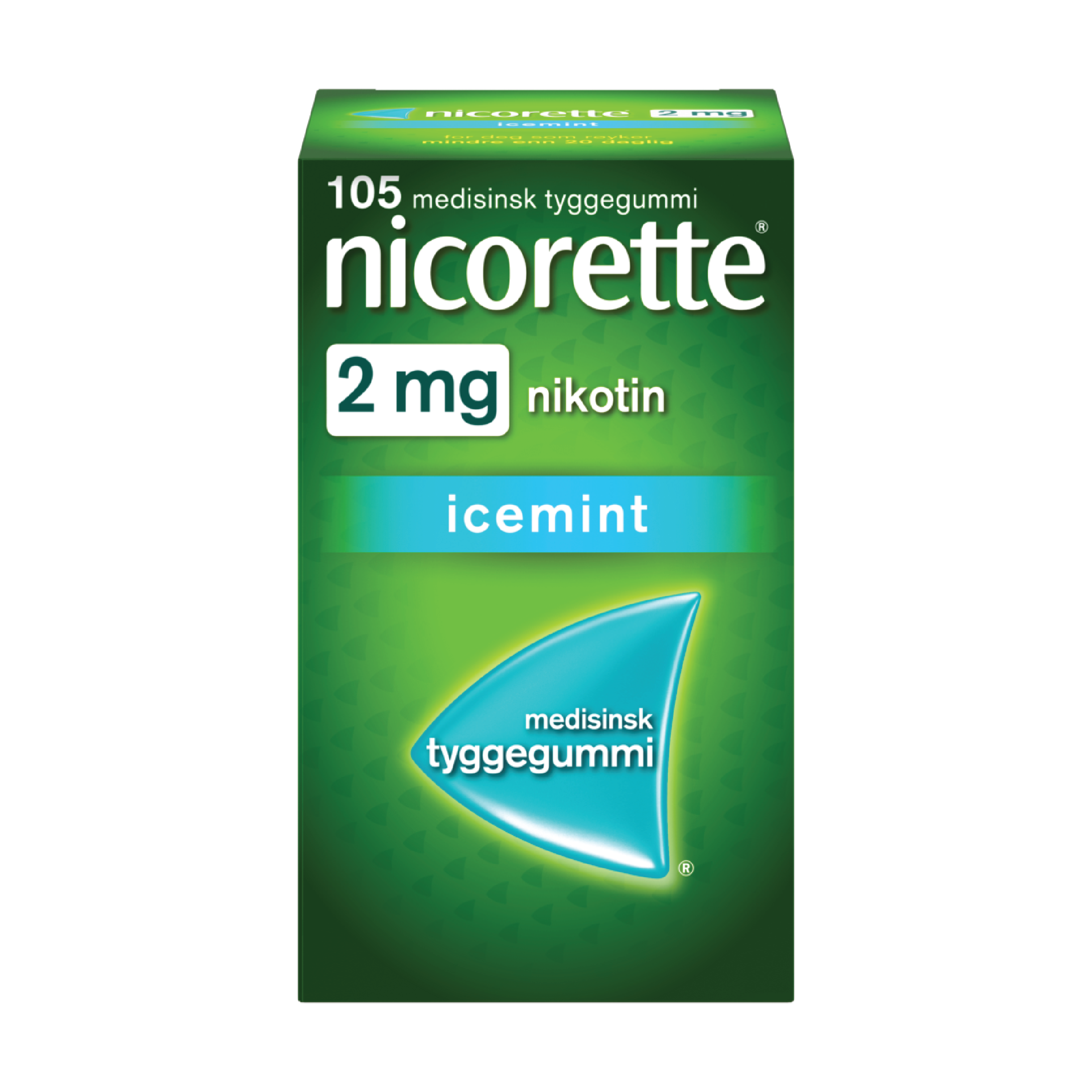 Nicorette 2 mg tyggegummi, Icemint, 105 stk.