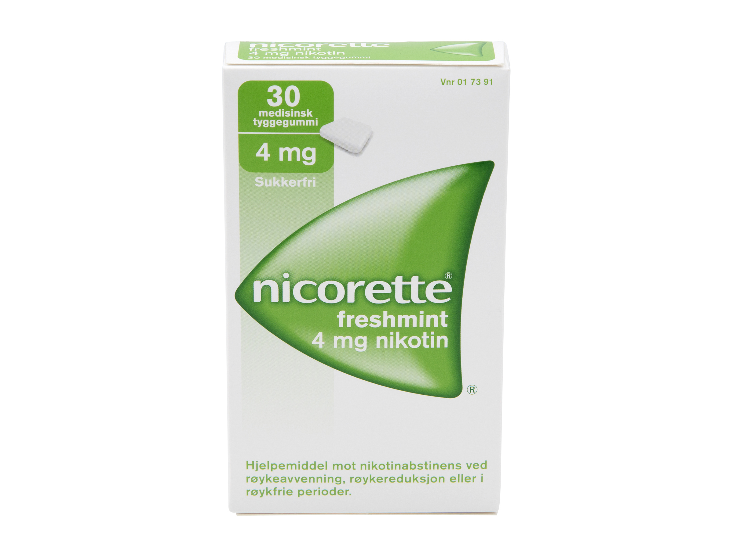 Nicorette Tyggegummi, 4 mg nikotin, Freshmint 30 stk., Slutte å røyke