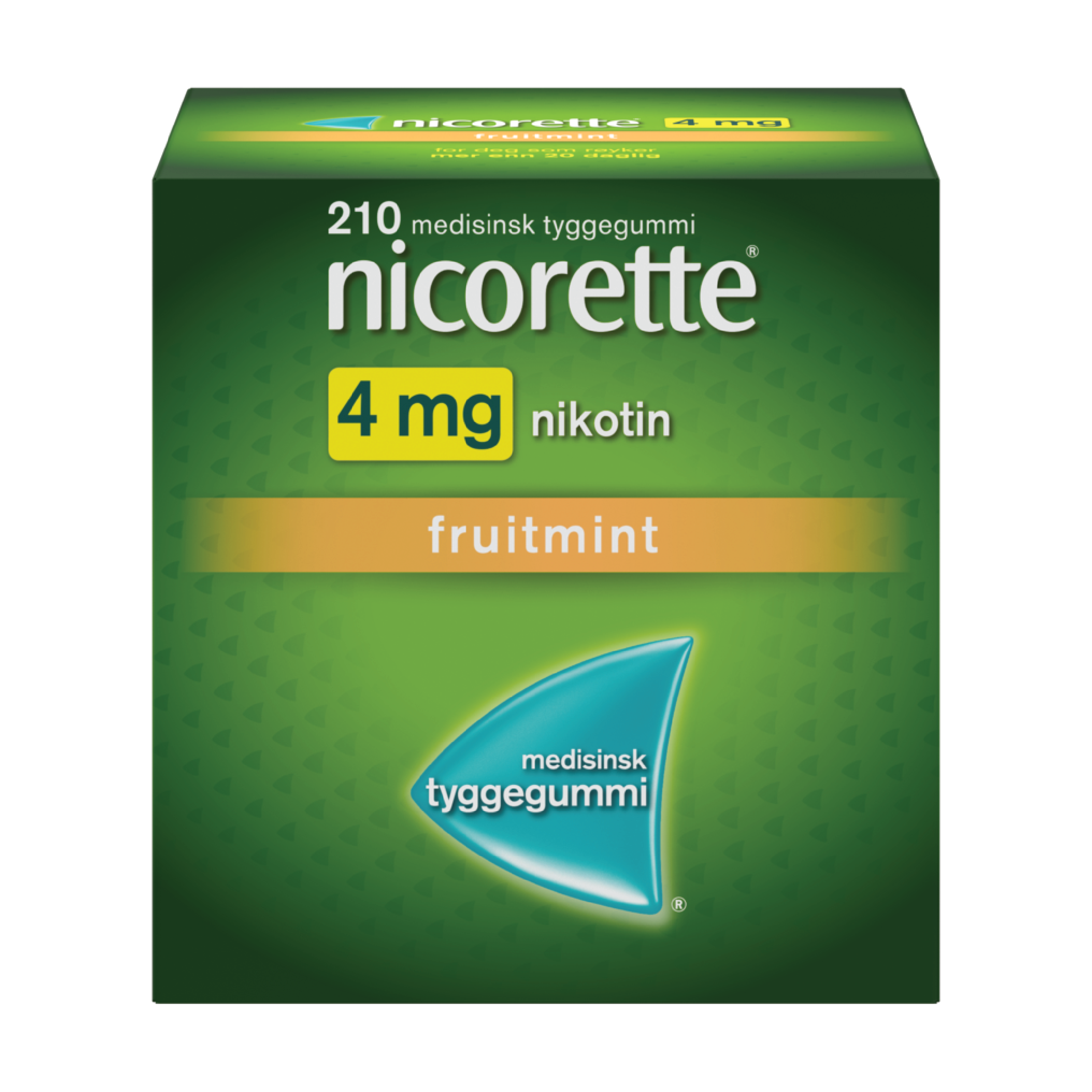 Nicorette 4 mg tyggegummi, Fruitmint, 210 stk.