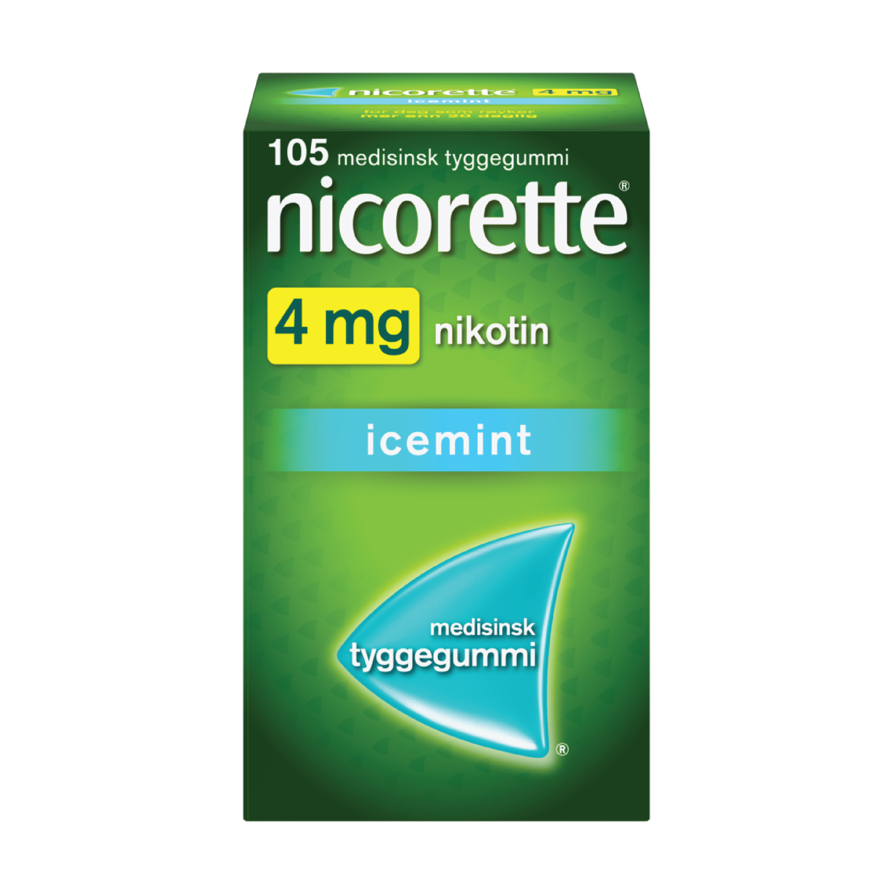 Nicorette 4 mg tyggegummi, Icemint, 105 stk.