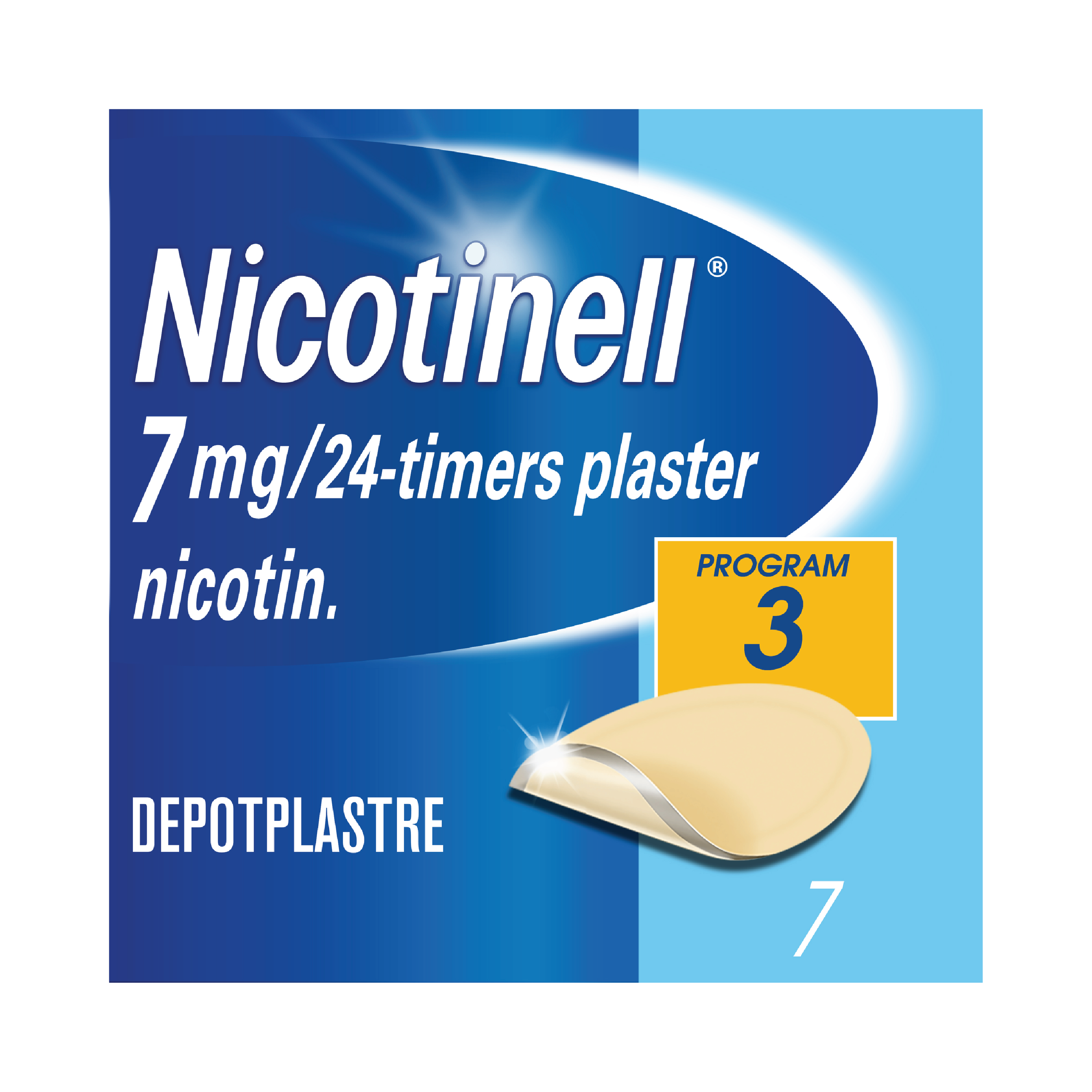 Nicotinell Depotplaster 7mg/24t, Slutte å røyke,  7 stk.