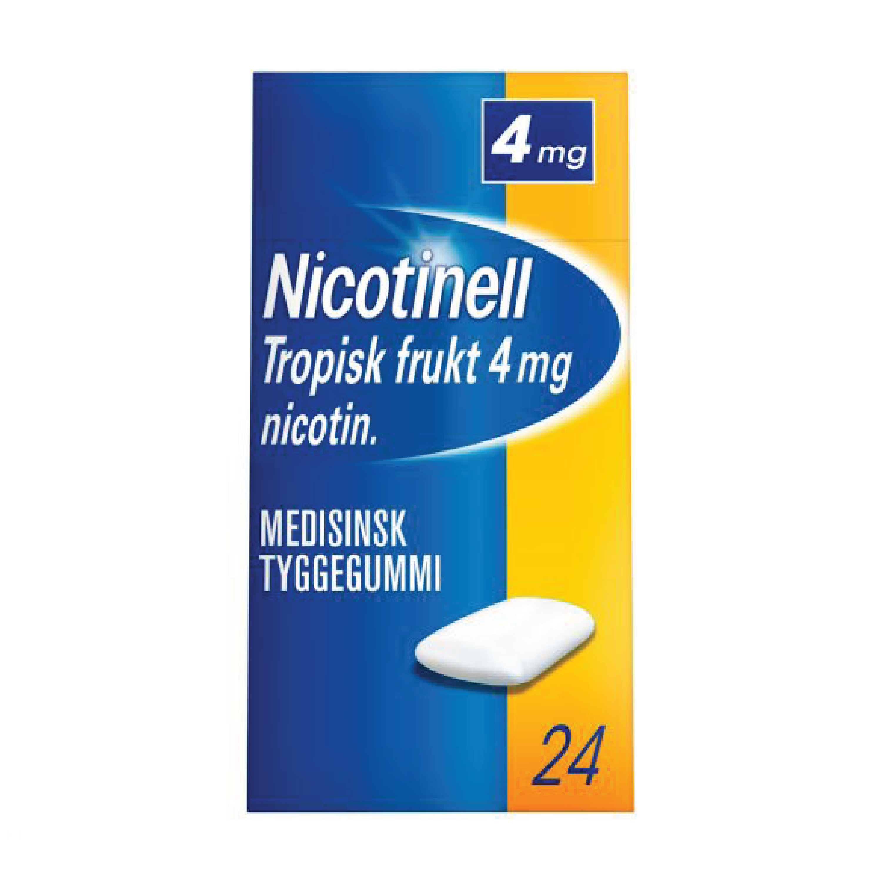 Nicotinell Tyggegummi 4mg tropisk frukt, 24 stk.