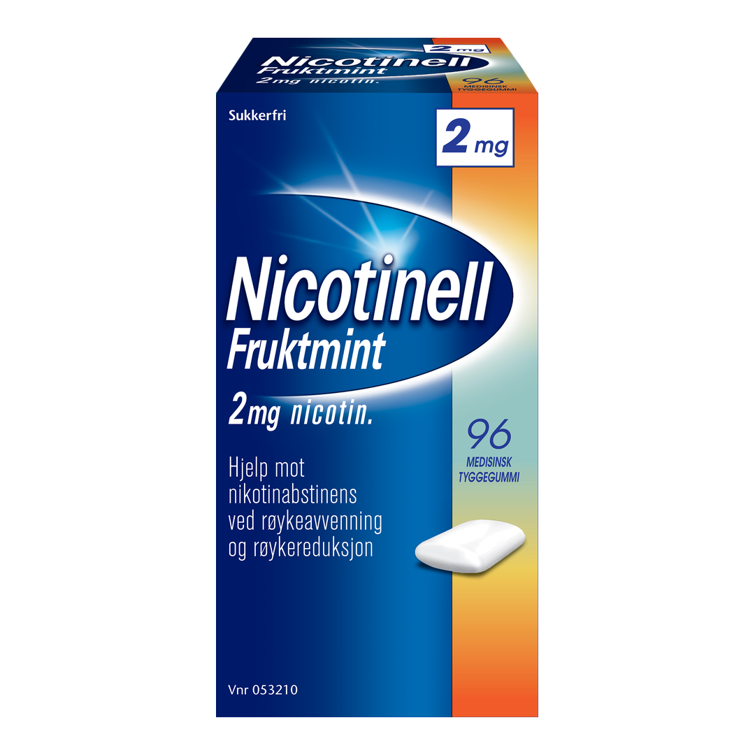 Nicotinell 2 mg tyggegummi, Fruktmint, 96 stk.