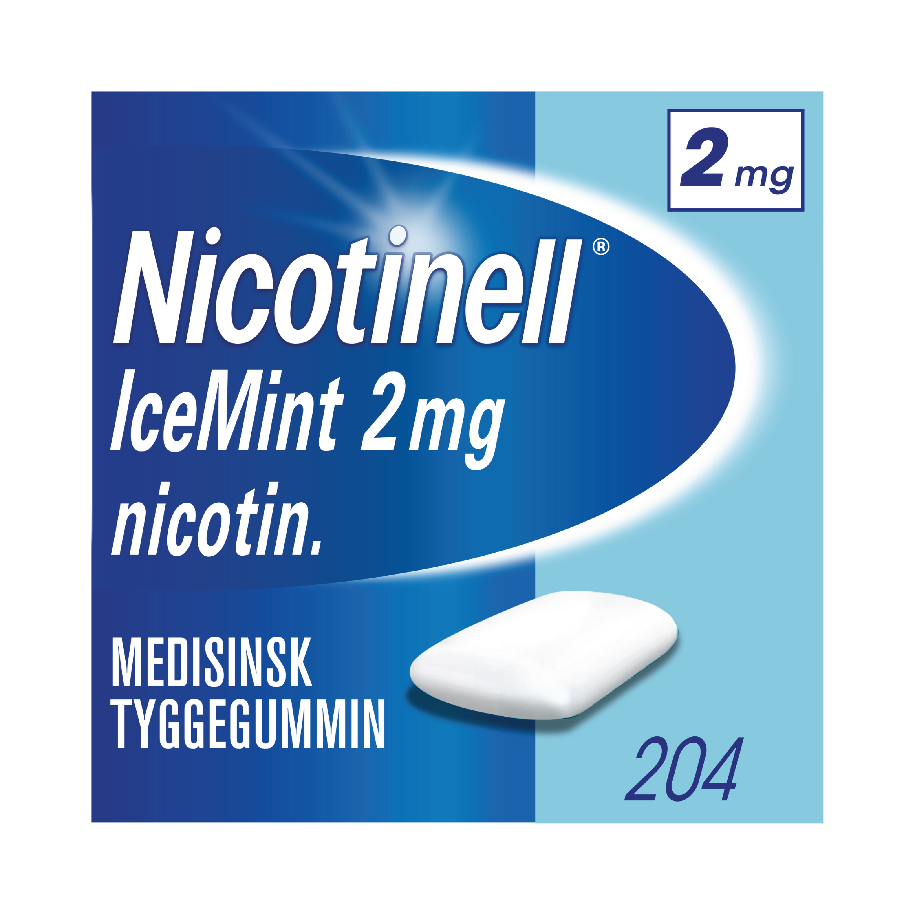Nicotinell Tyggegummi 2mg icemint, 204 stk.