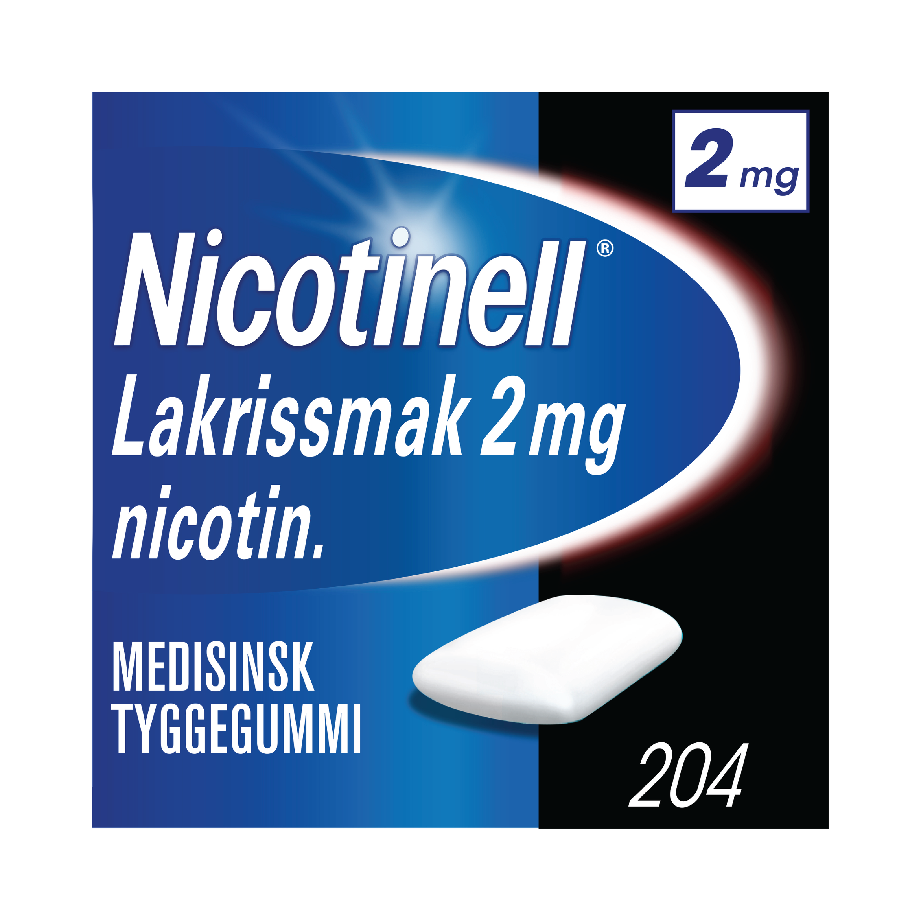 Nicotinell Tyggegummi 2mg lakris, 204 stk.