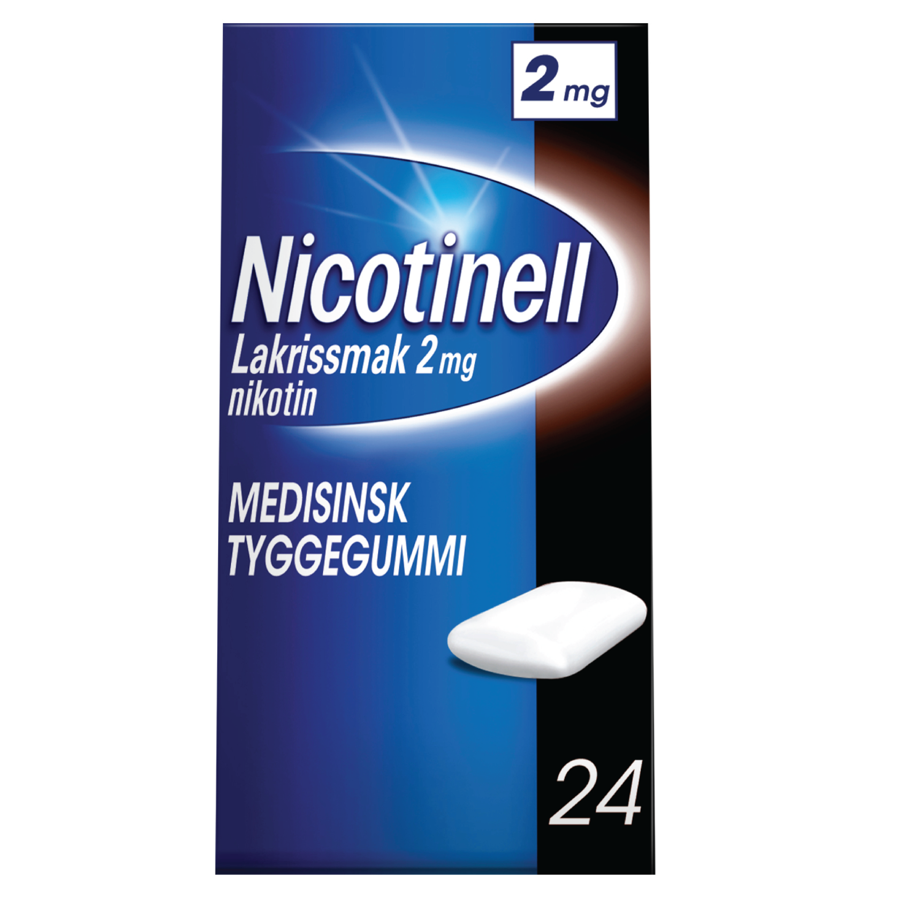 Nicotinell Tyggegummi 2mg lakris, 24 stk.