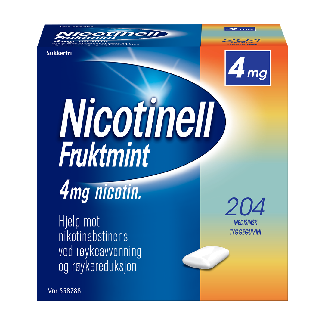 Nicotinell 4 mg tyggegummi, Fruktmint, 204 stk.