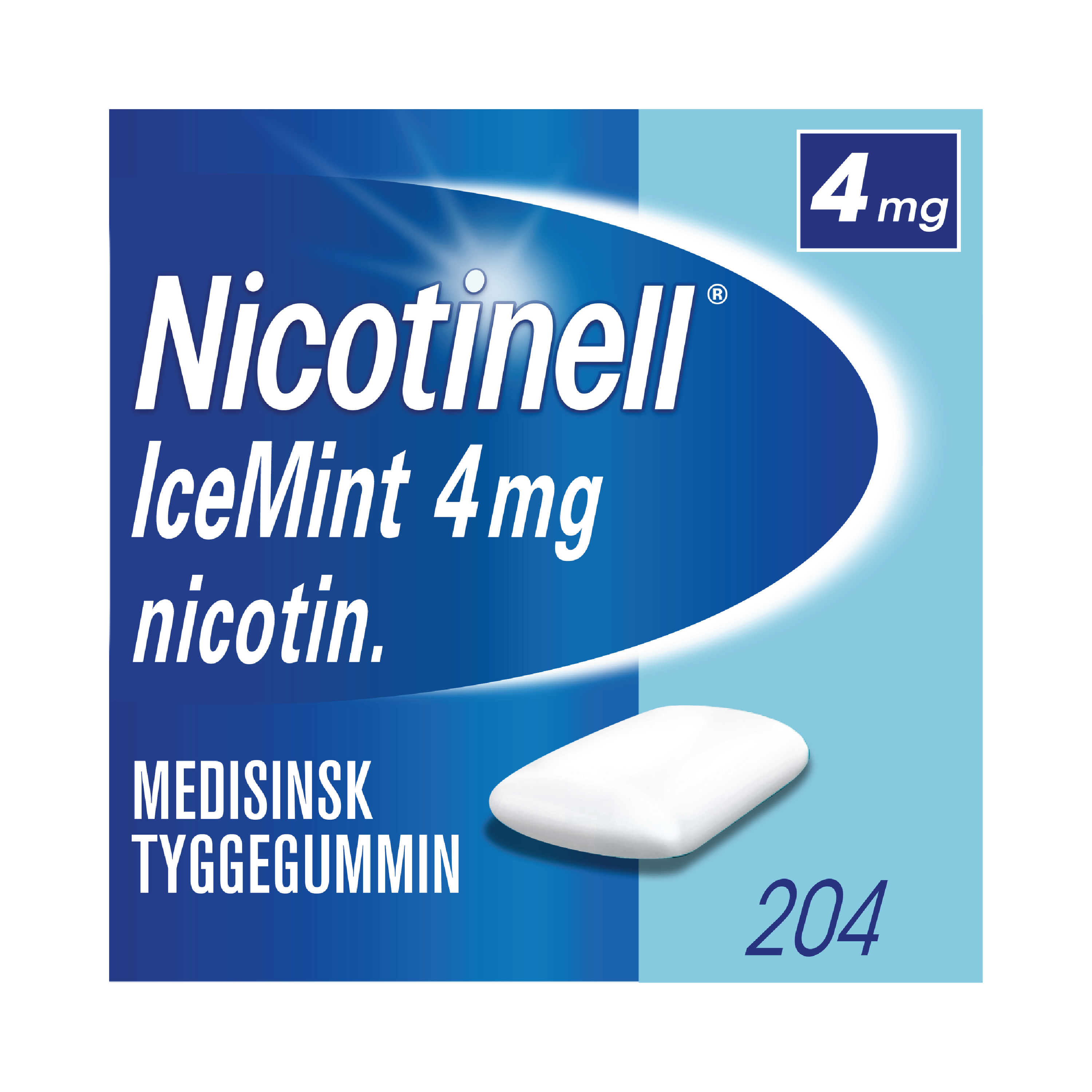 Nicotinell Tyggegummi 4mg icemint, 204 stk.