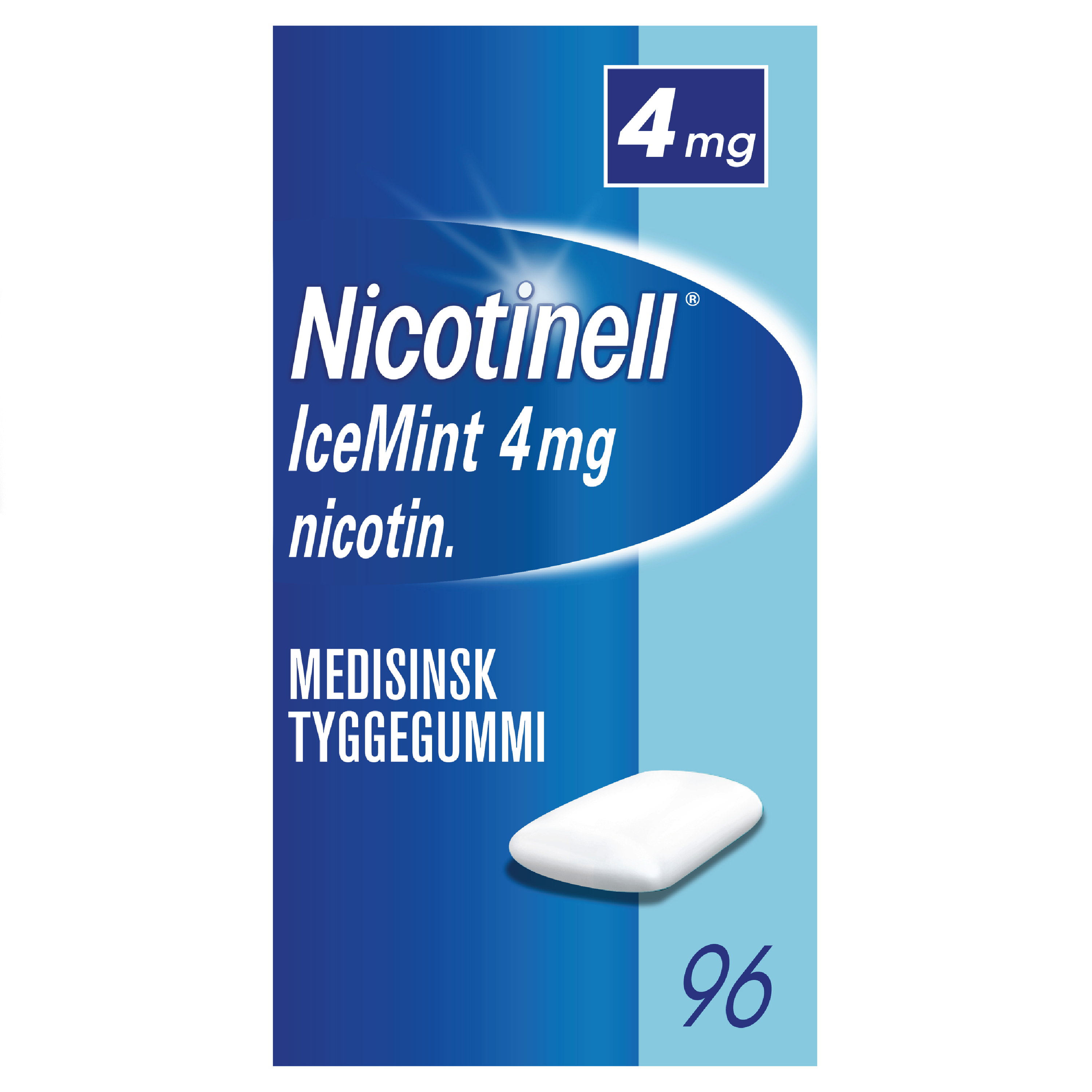 Nicotinell Tyggegummi 4mg icemint, Slutte å røyke,  96 stk.