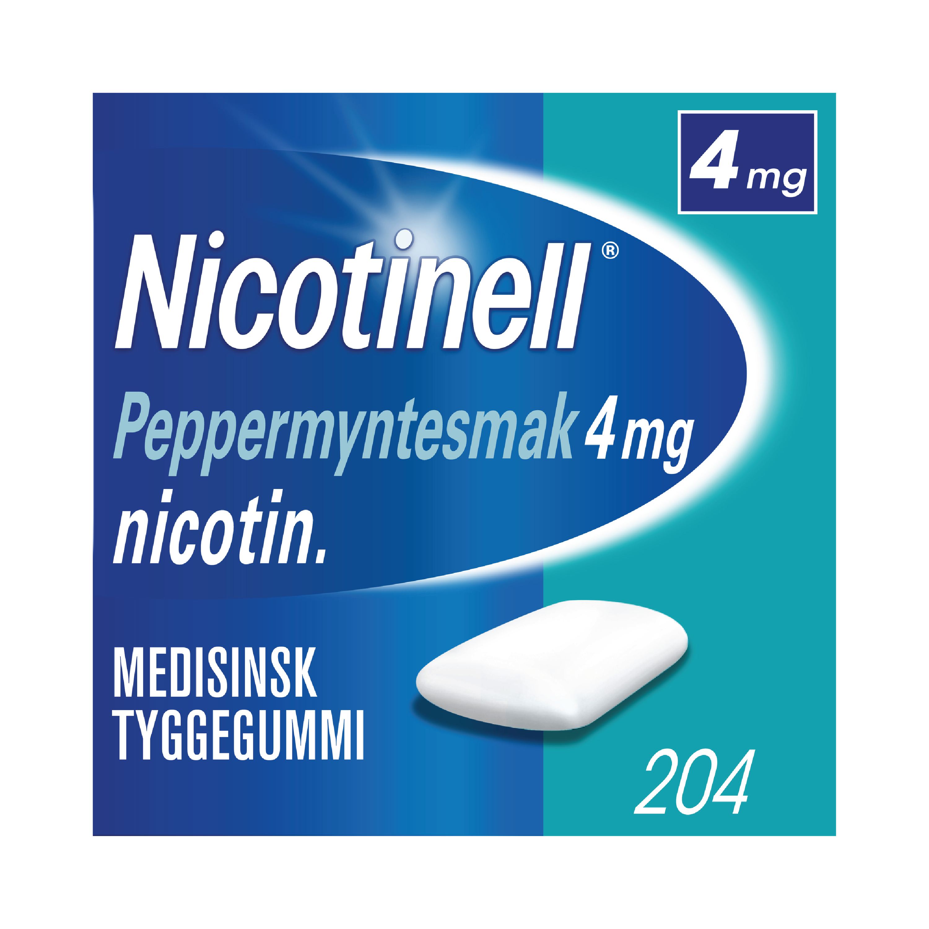 Nicotinell Tyggegummi 4mg peppermynte, 204 stk.