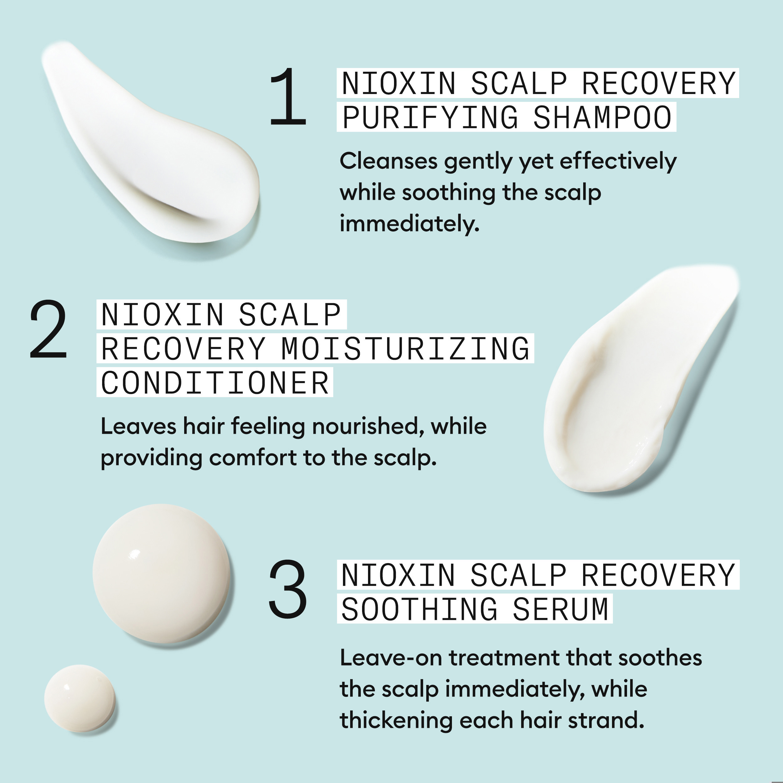 Nioxin Scalp Recovery System, 200 ml + 200 ml + 100 ml