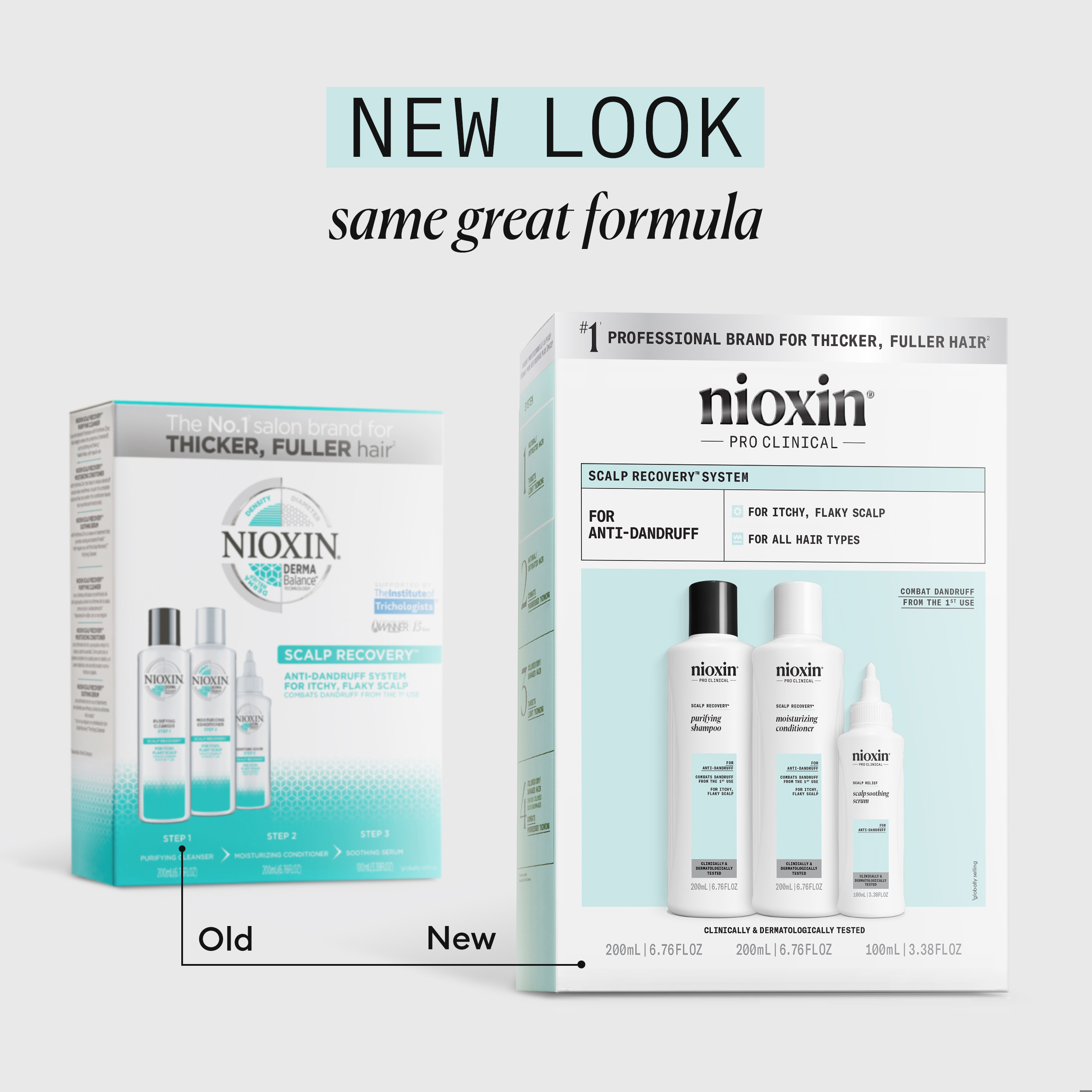 Nioxin Scalp Recovery System, 200 ml + 200 ml + 100 ml