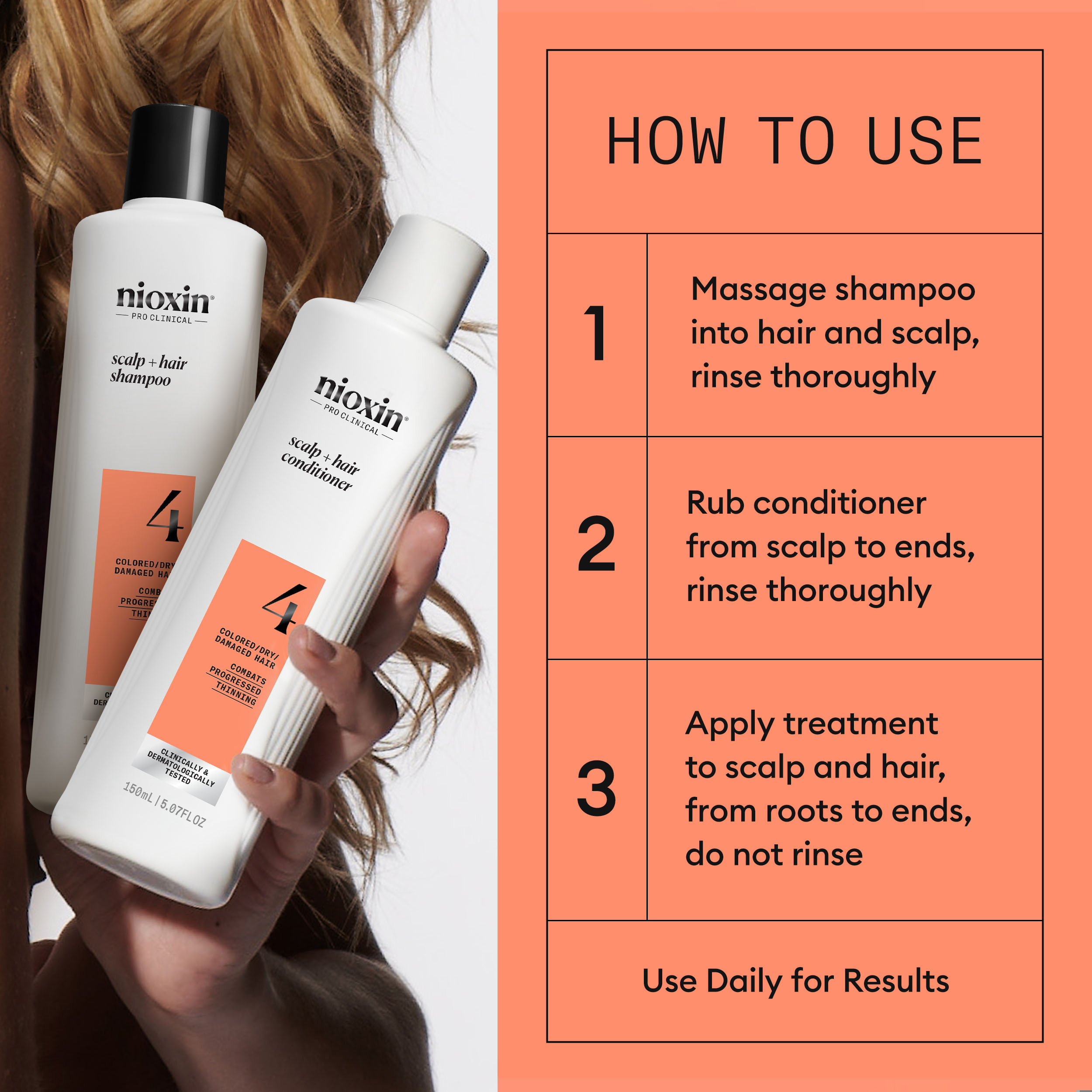 Nioxin System 4 Trial Kit, 150 ml + 150 ml + 50 ml