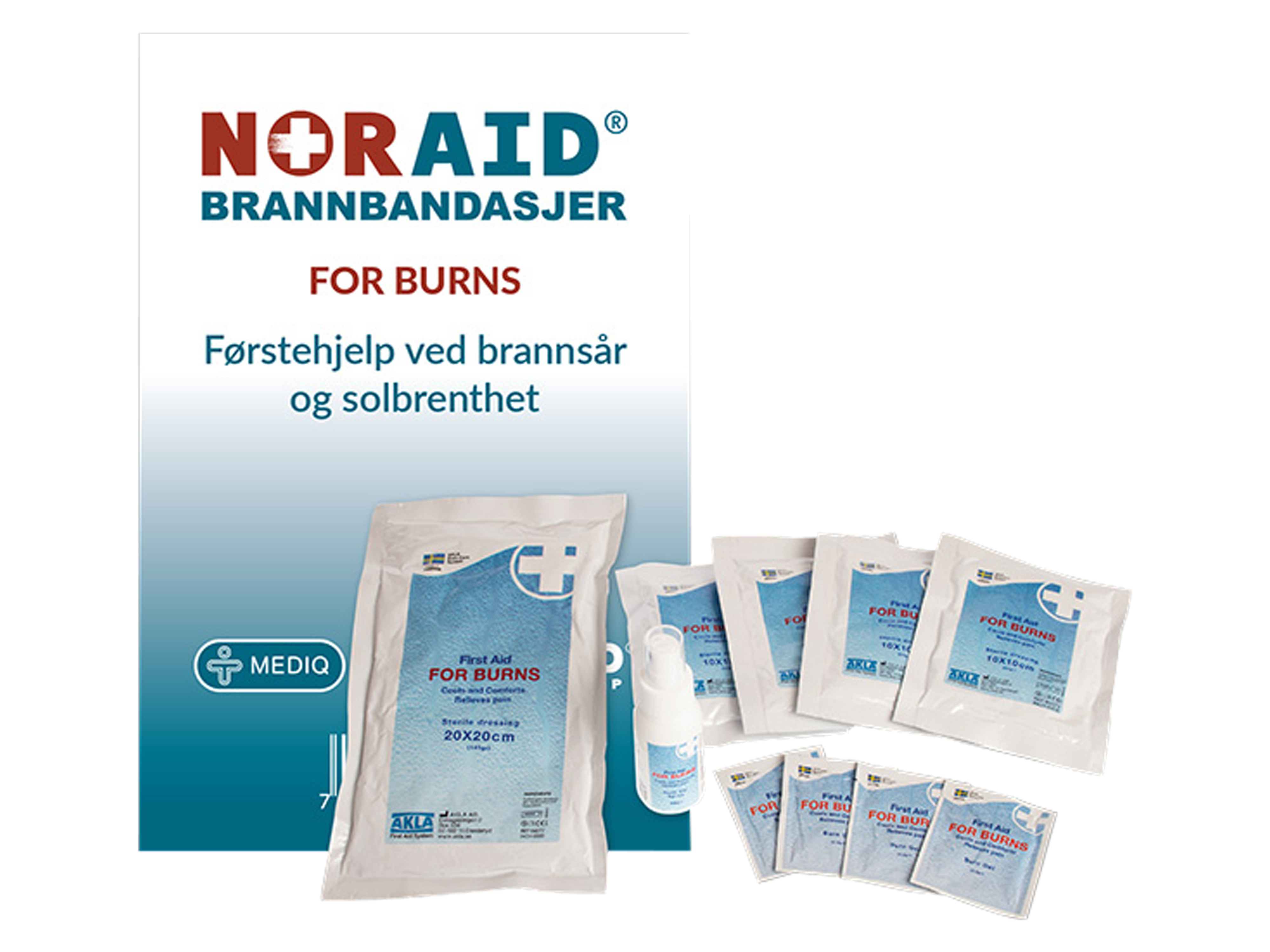 Noraid FOR BURNS bandsjepakke for brannsår og solbrenthet, 1 stk.