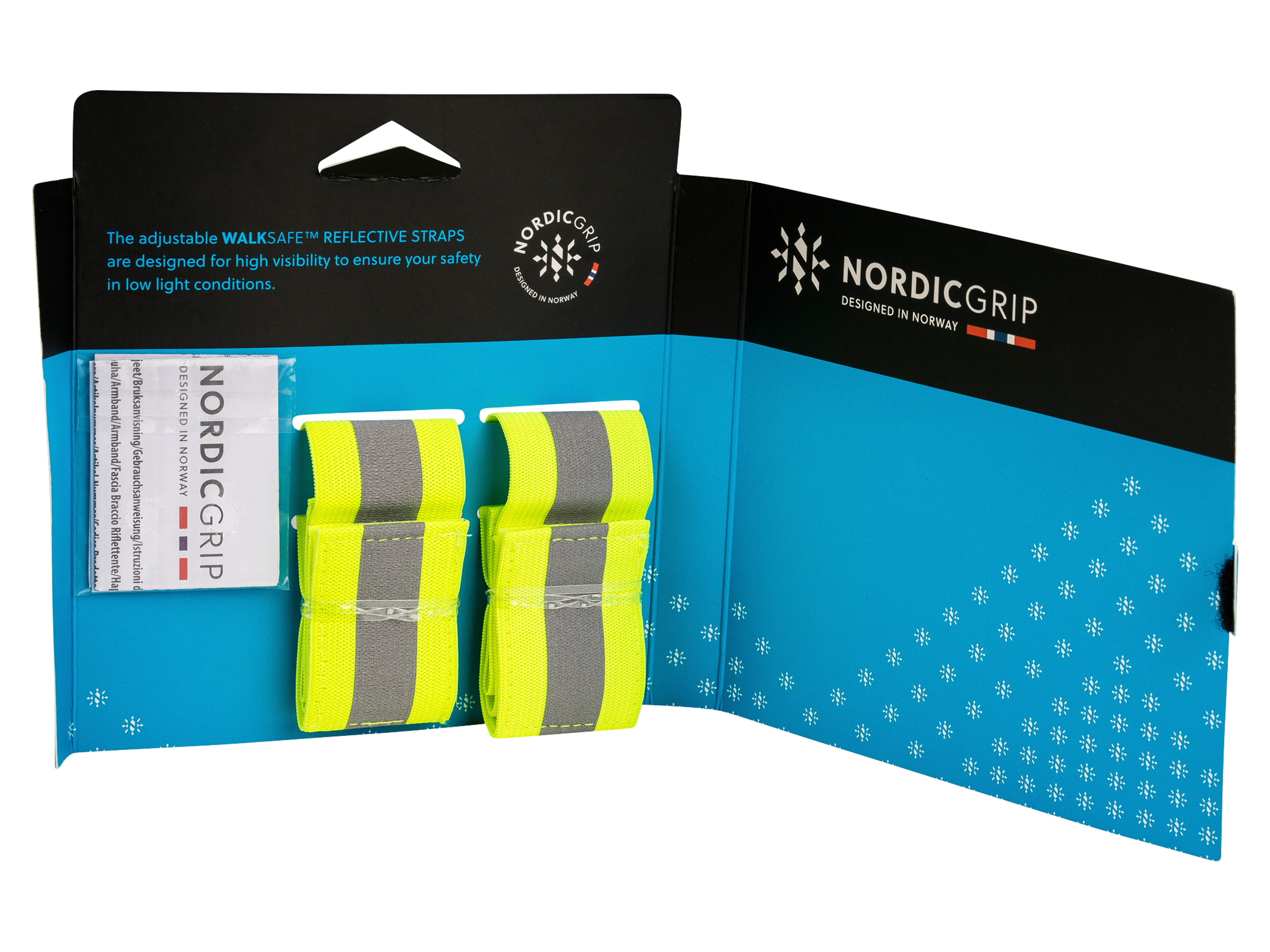 Nordic Grip Refleksbånd til arm/legg, Gul, 2 stk.