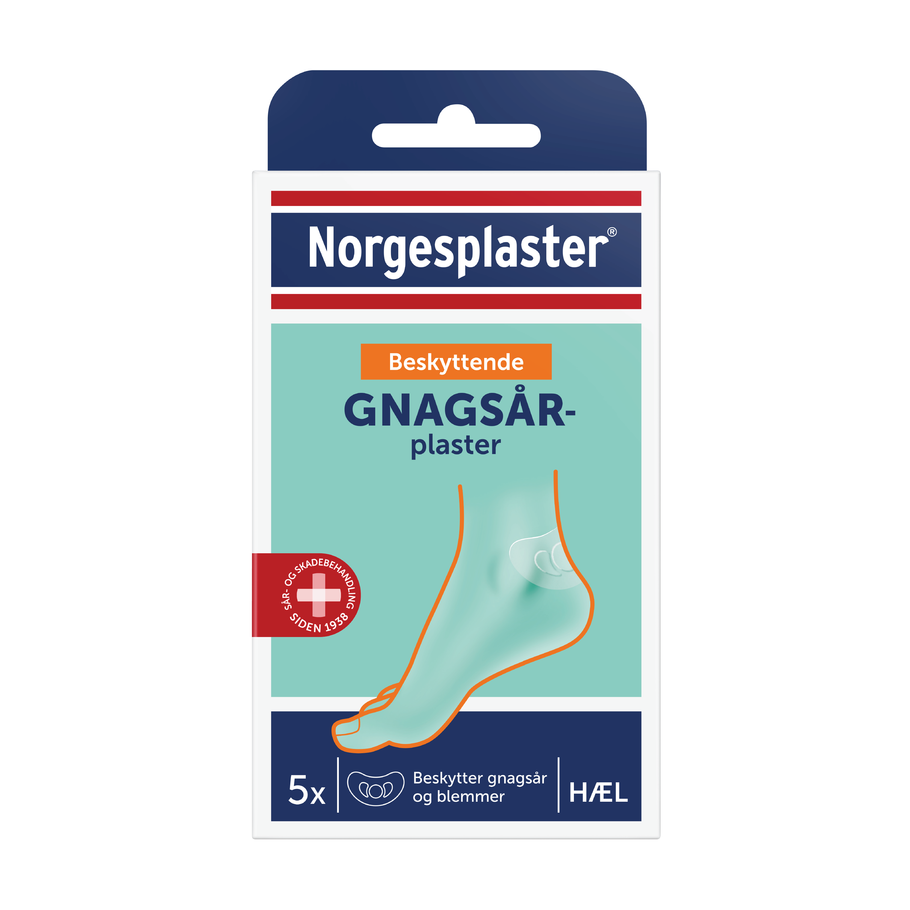 Norgesplaster Beskyttende gnagsårplaster hæl, 5 stk.