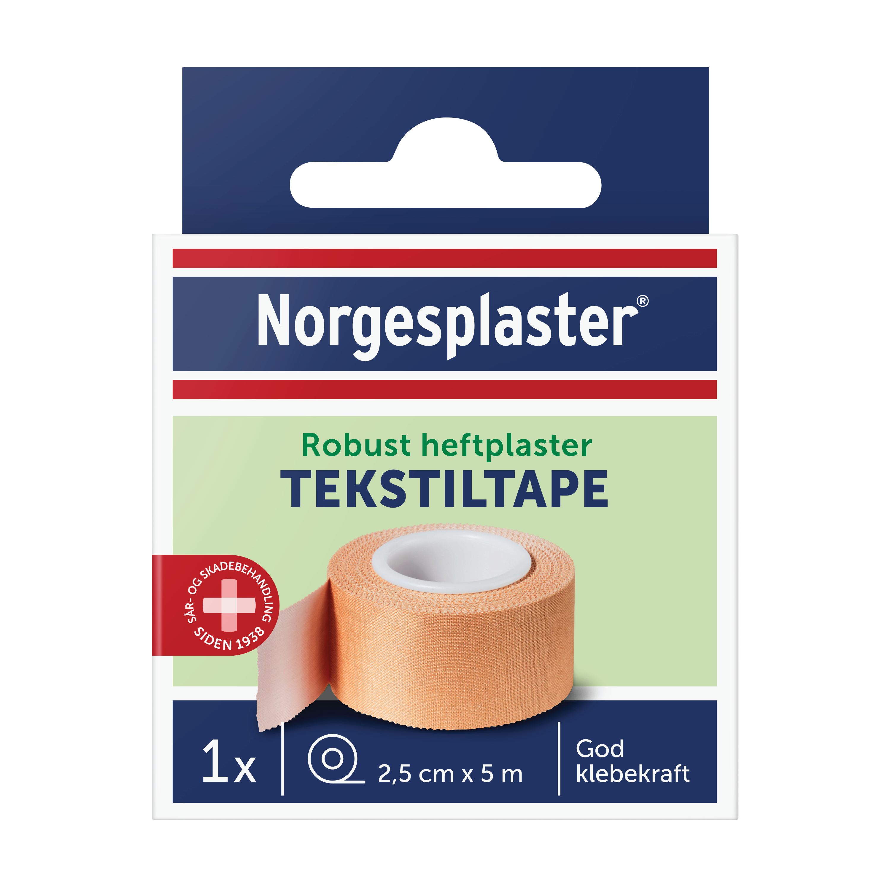 Norgesplaster Robust heftplaster, 2,5cm x 5m, 1 stk.