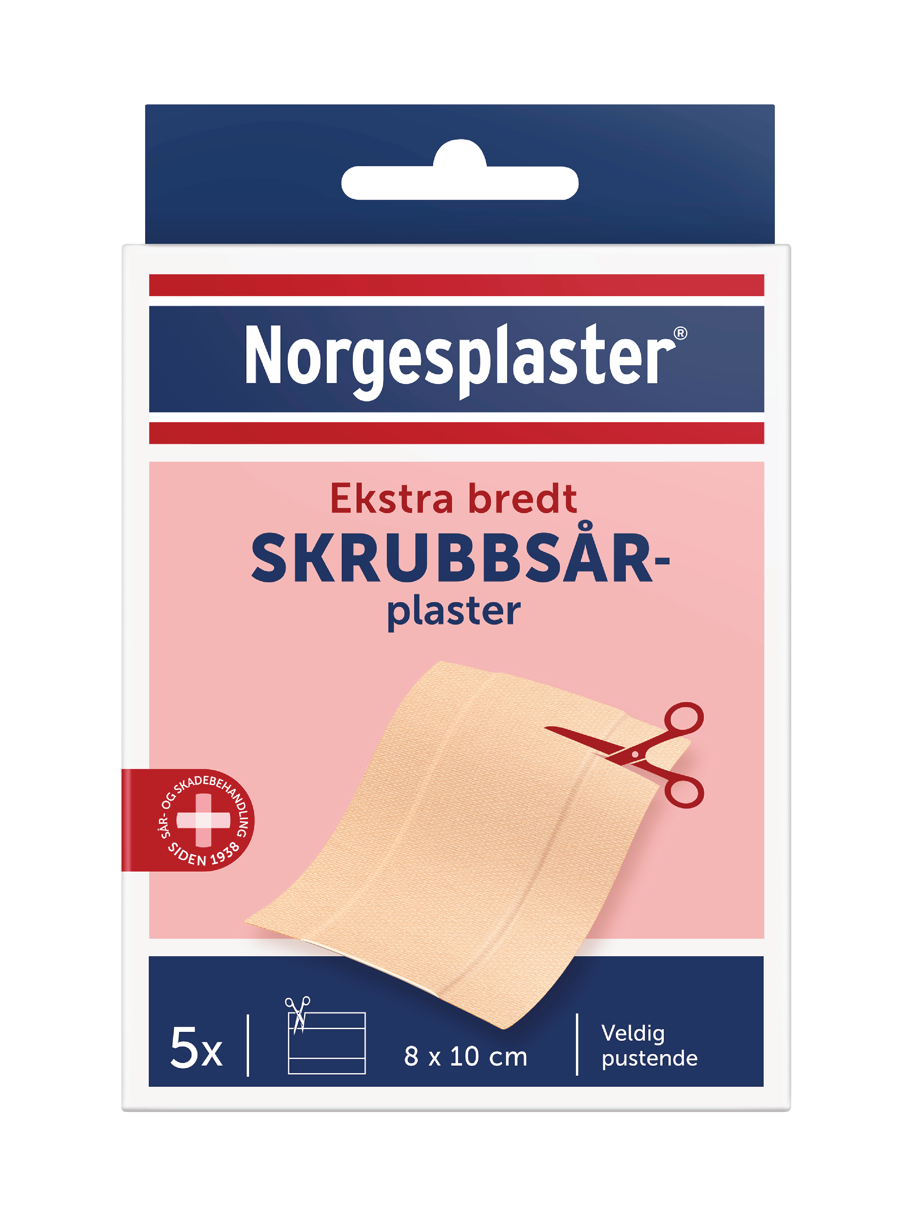 Norgesplaster Skrubbsårplaster, 8x10 cm, 5 stk.