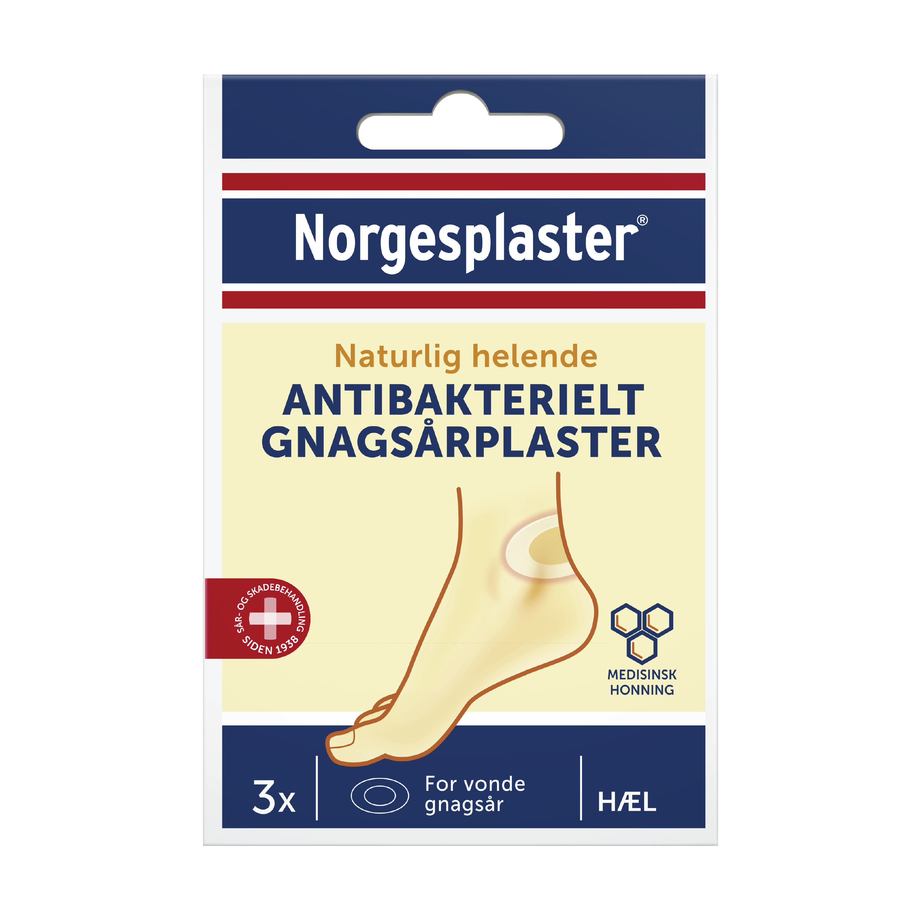 Norgesplaster Antibakterielt Gnagsårplaster, 3 stk.