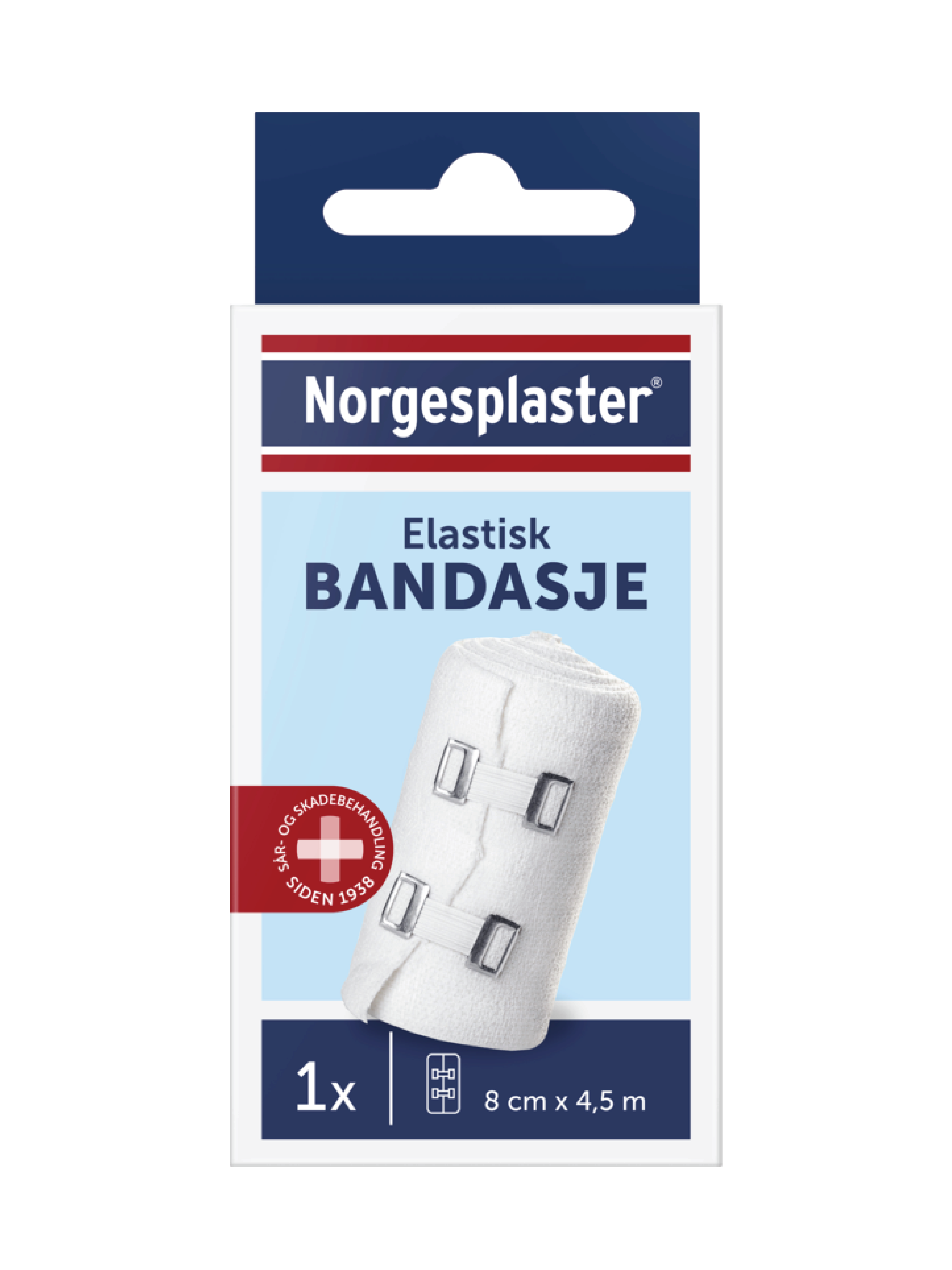 Norgesplaster Elastisk bandasje, 8 cm x 4,5 m, 1 stk.
