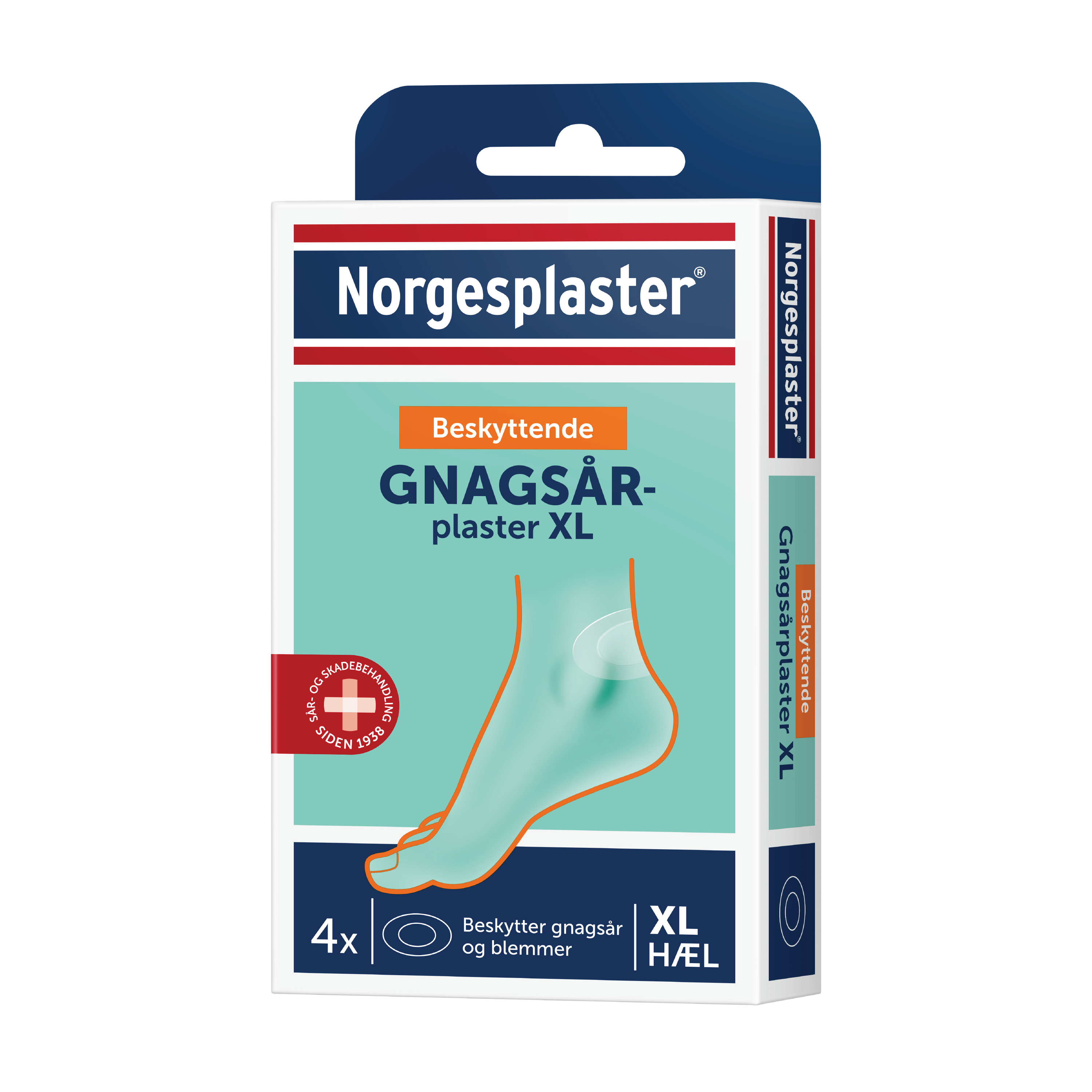 Norgesplaster Beskyttende gnagsårplaster hæl XL, 4 stk.
