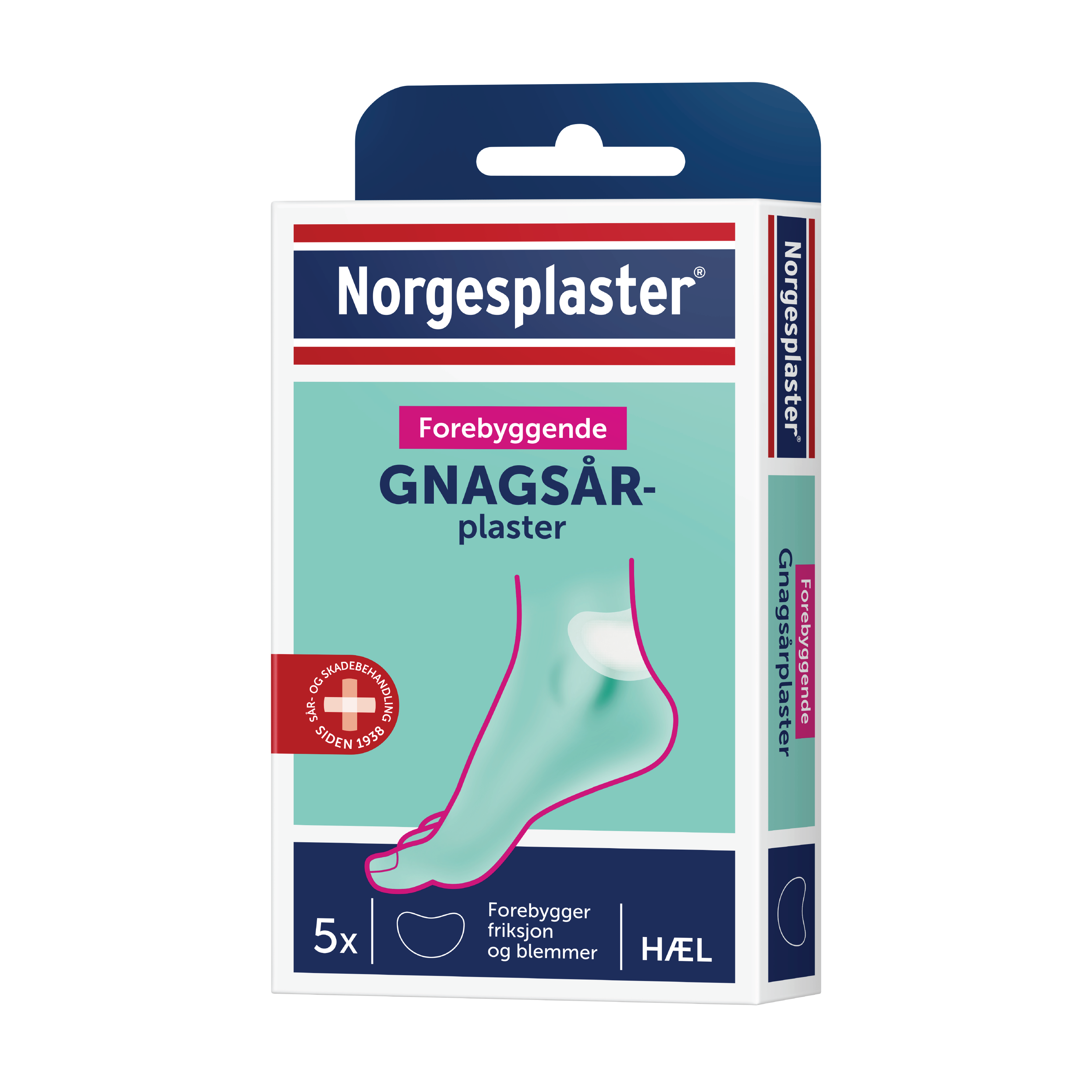 Norgesplaster Forebyggende Gnagsårplaster Hæl, 5 stk.