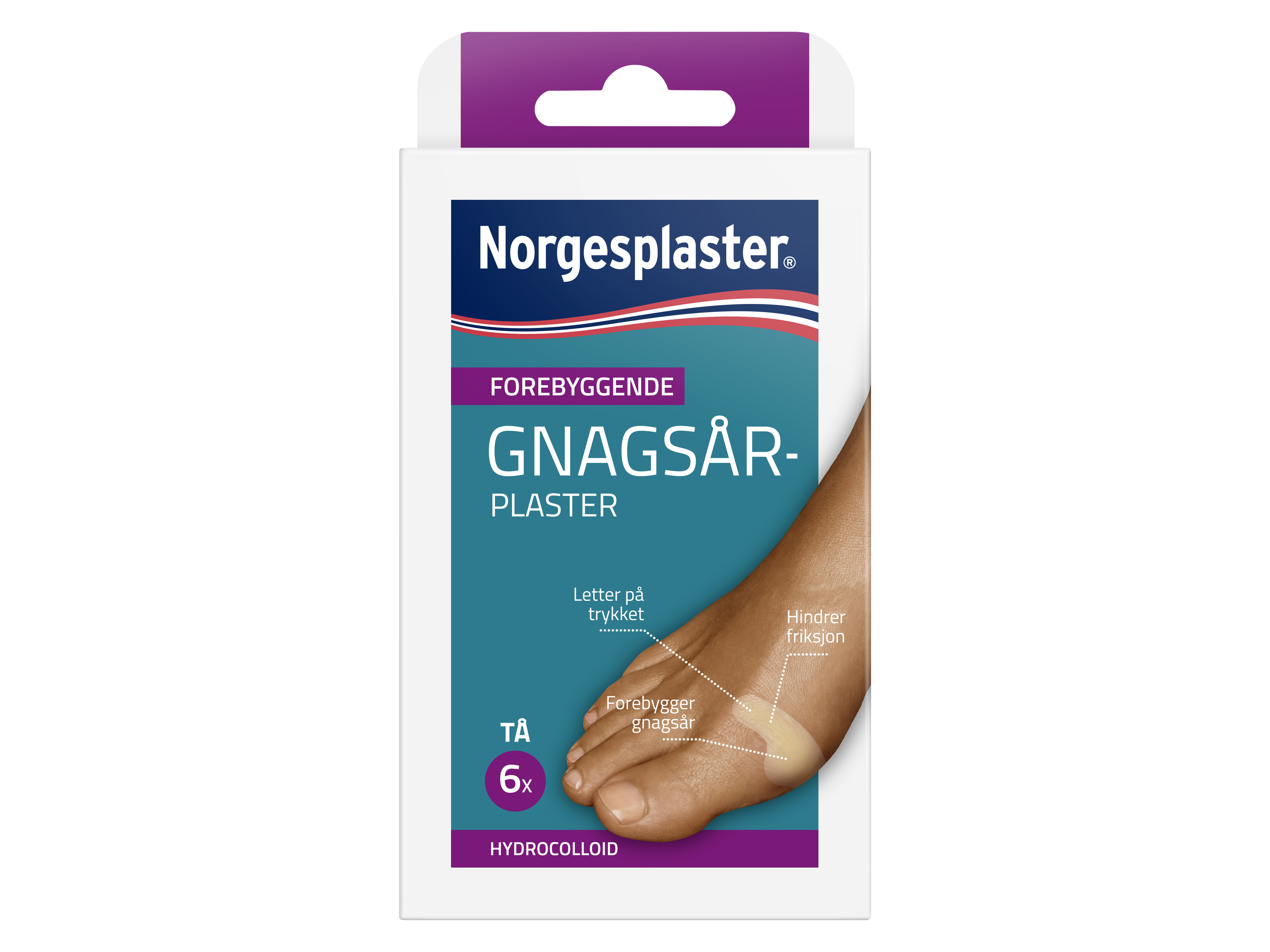 Norgesplaster Forebyggende Gnagsårplaster Tå, 6 stk.