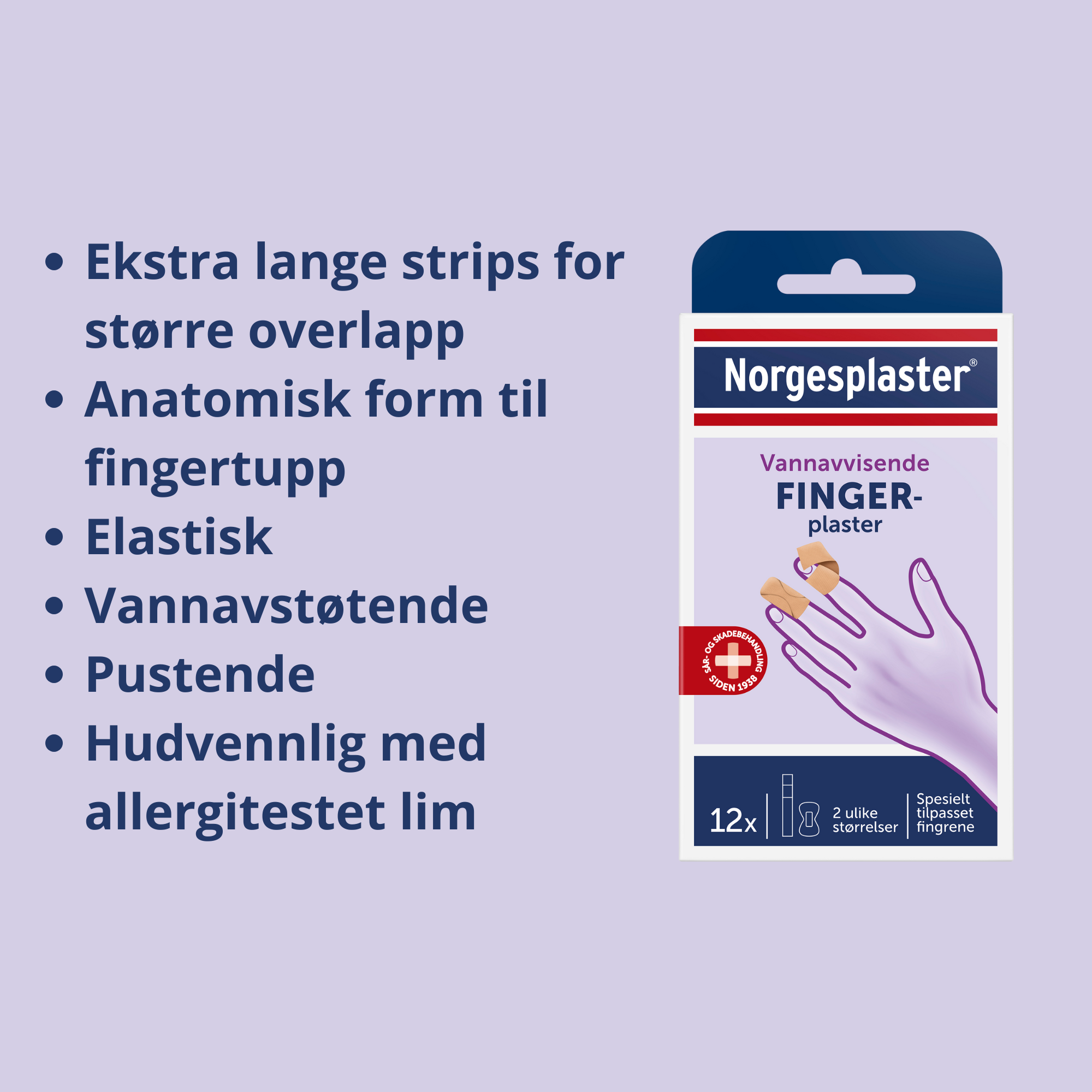 Norgesplaster Fingerplaster, 12 stk.