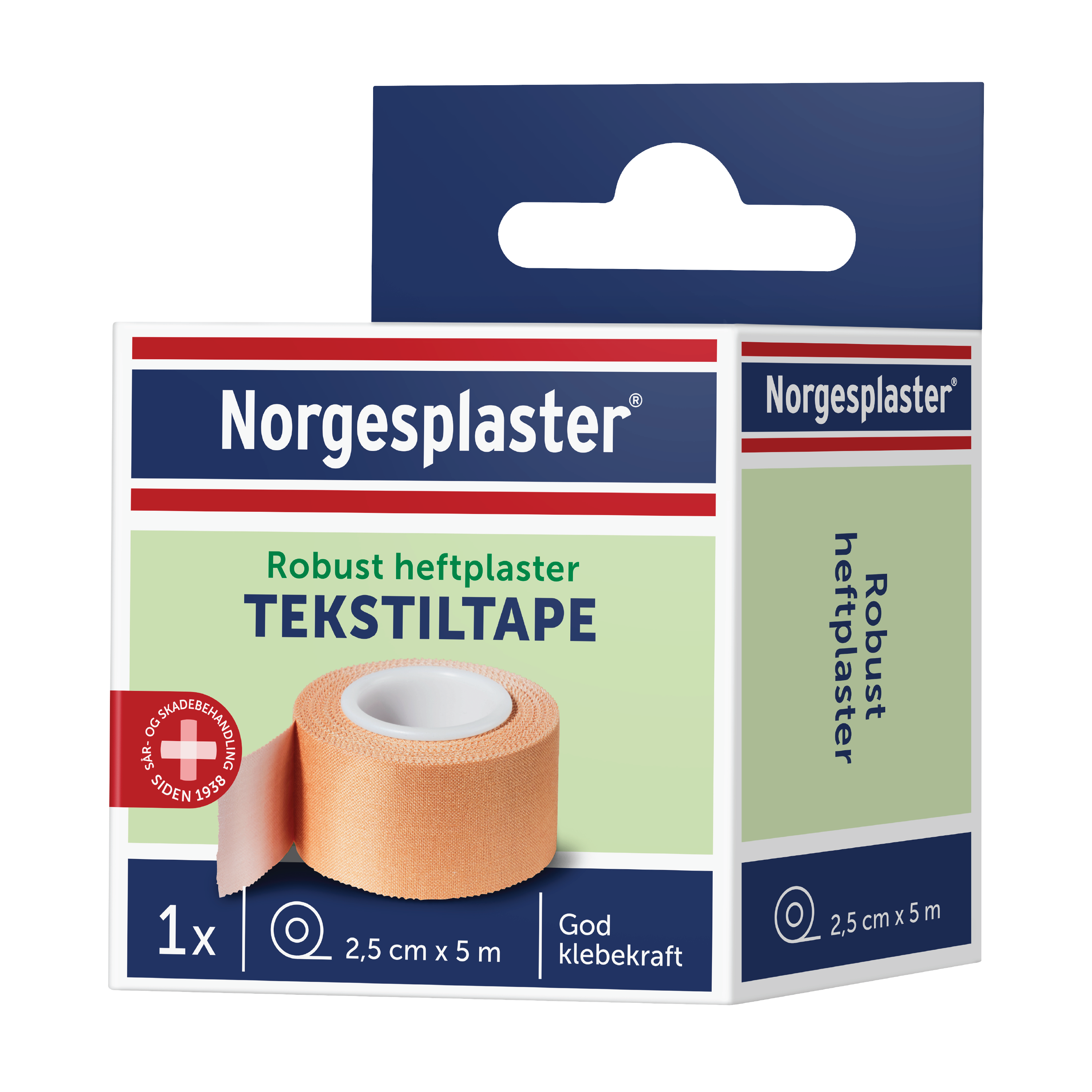 Norgesplaster Robust heftplaster, 2.5 cm x 5 m, 1 stk.