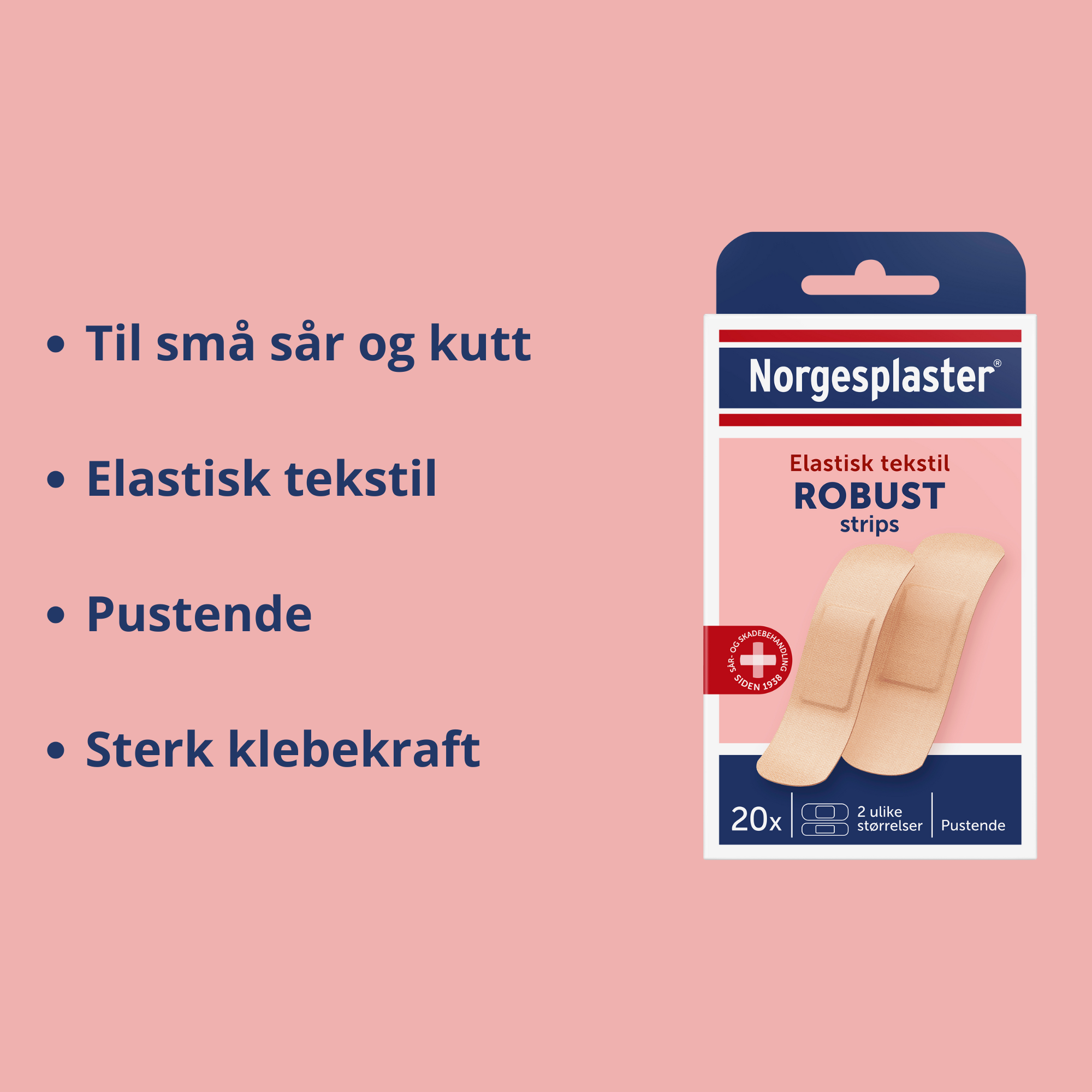 Norgesplaster Robust Plasterstrips, 20 stk.