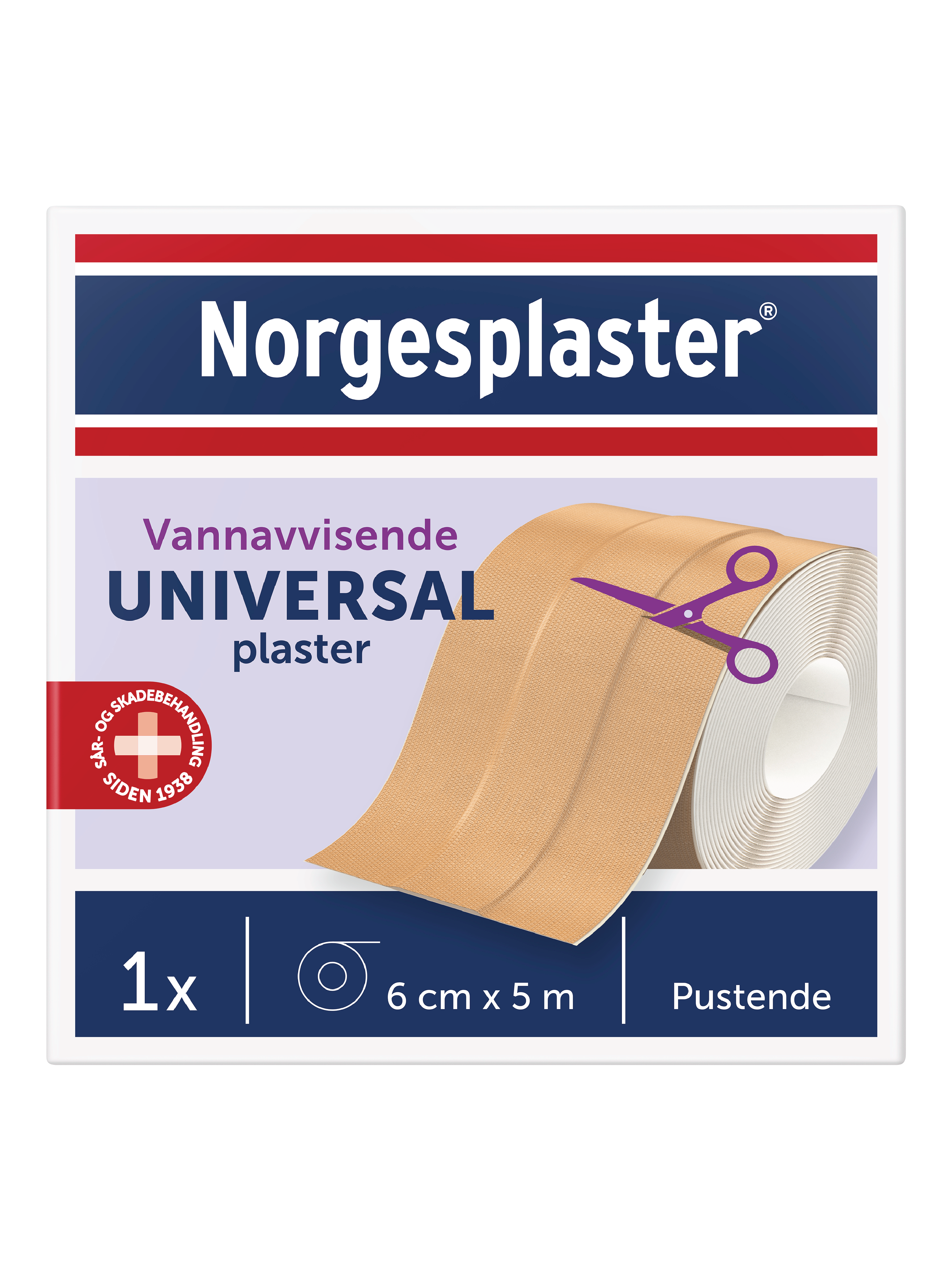 Norgesplaster Universal klippeplaster, 6 cm x 5 m, 1 stk.