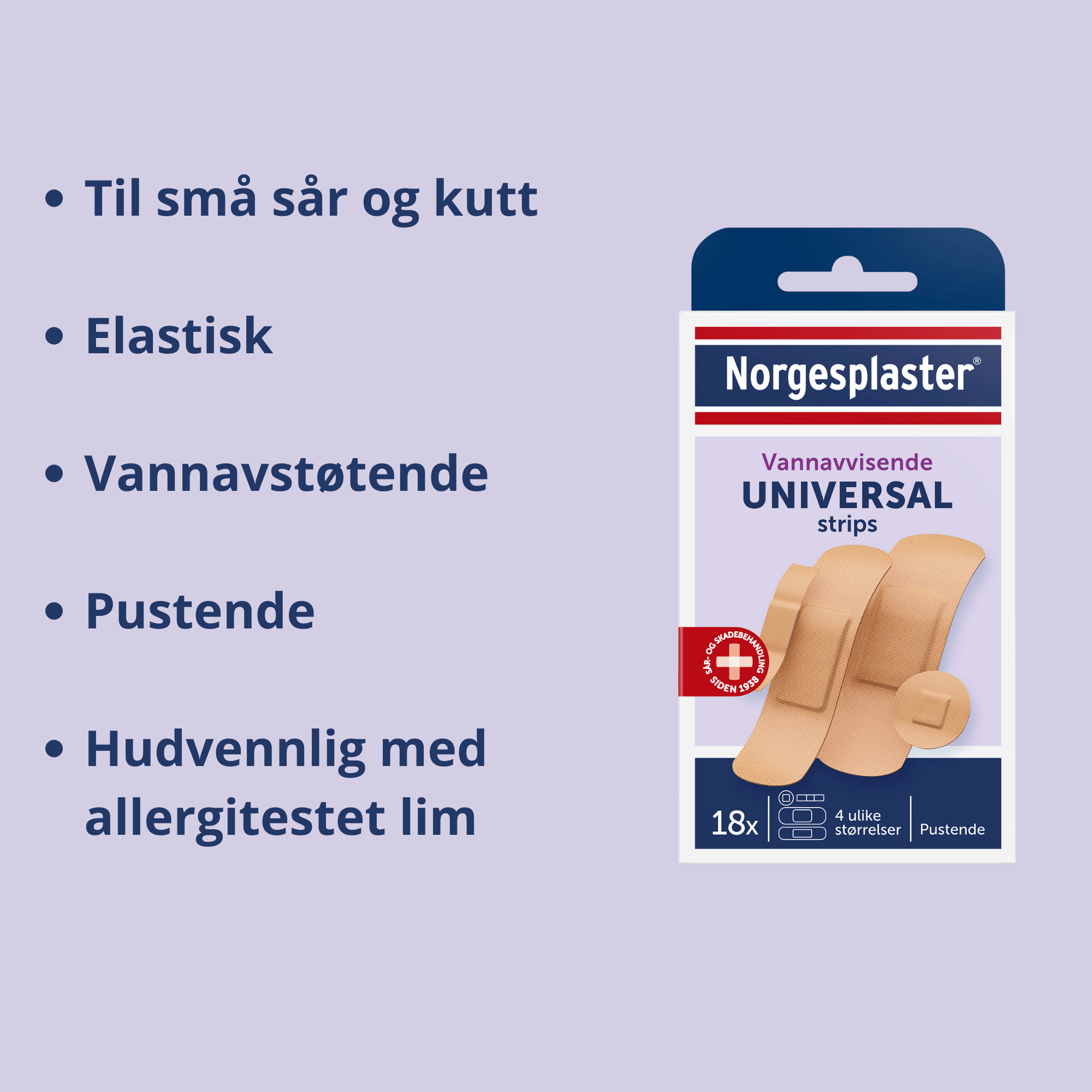 Norgesplaster Universal Plasterstrips, 18 stk.