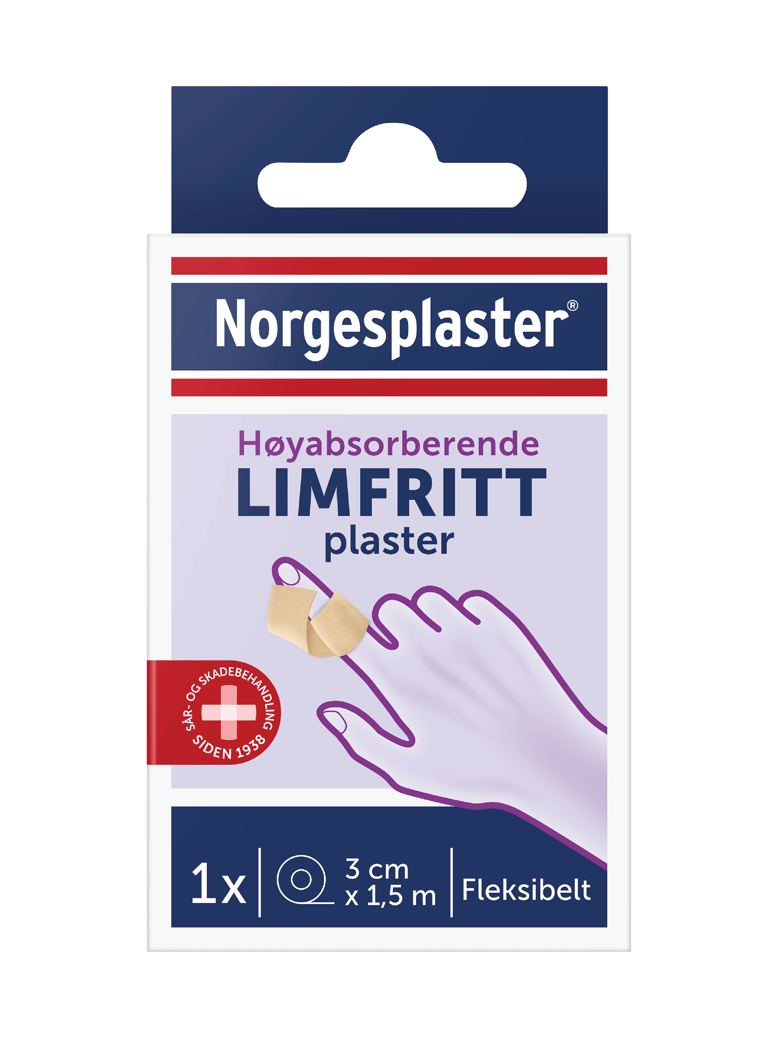 Norgesplaster Limfritt plaster, 3cm x 1,5m, 1 stk.