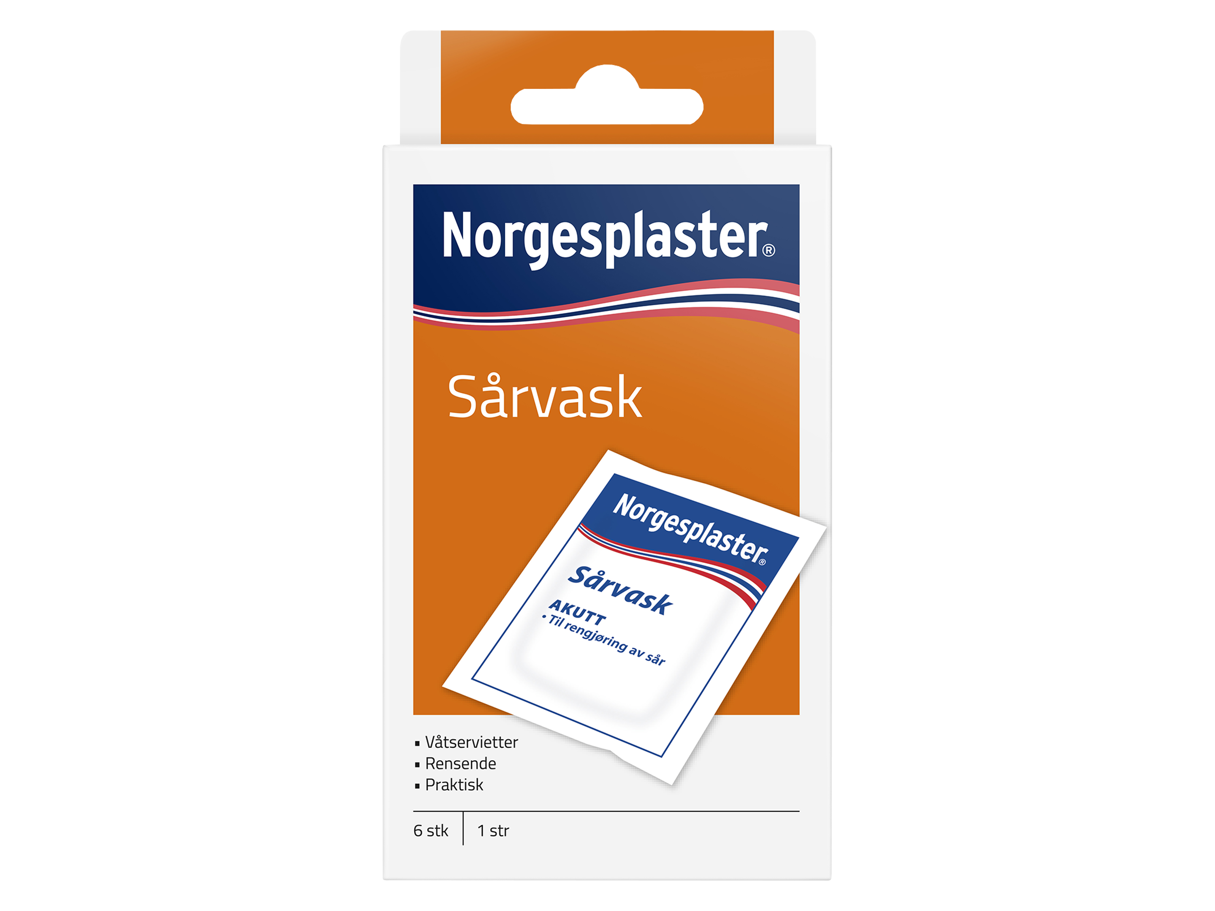 Norgesplaster Sårvask-servietter, 6 stk