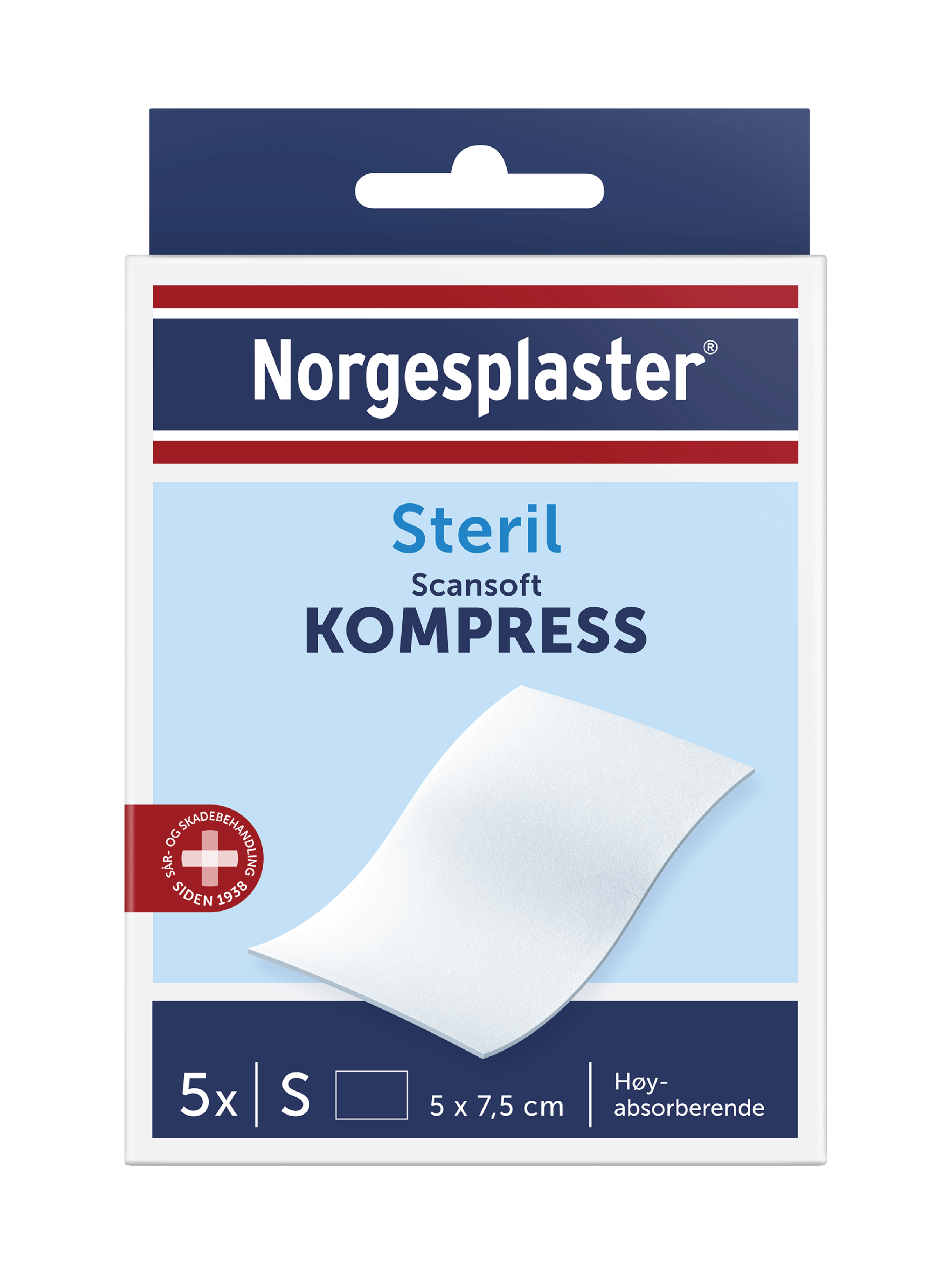 Norgesplaster Scansoft kompress, 5x7,5 cm, 5 stk.