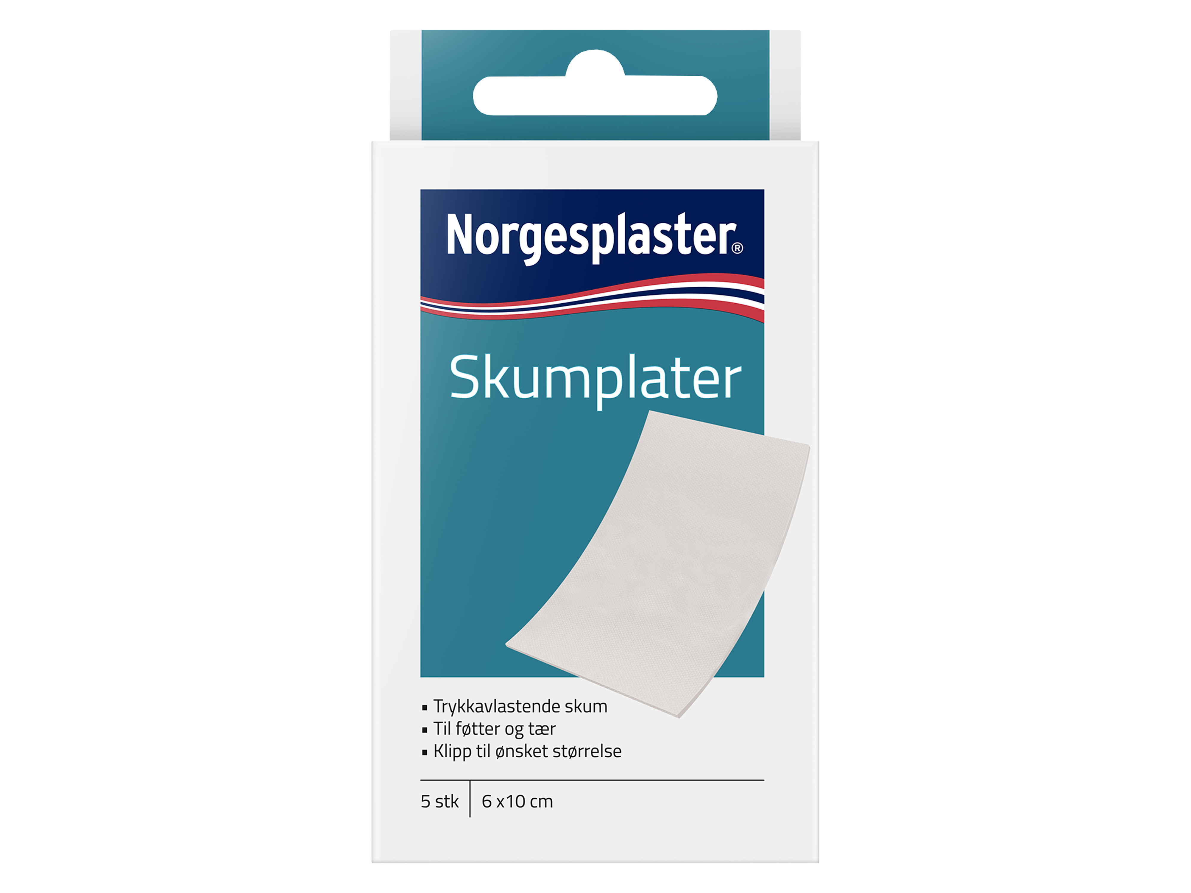 Norgesplaster Skumplater, 6x10 cm, 5 stk.