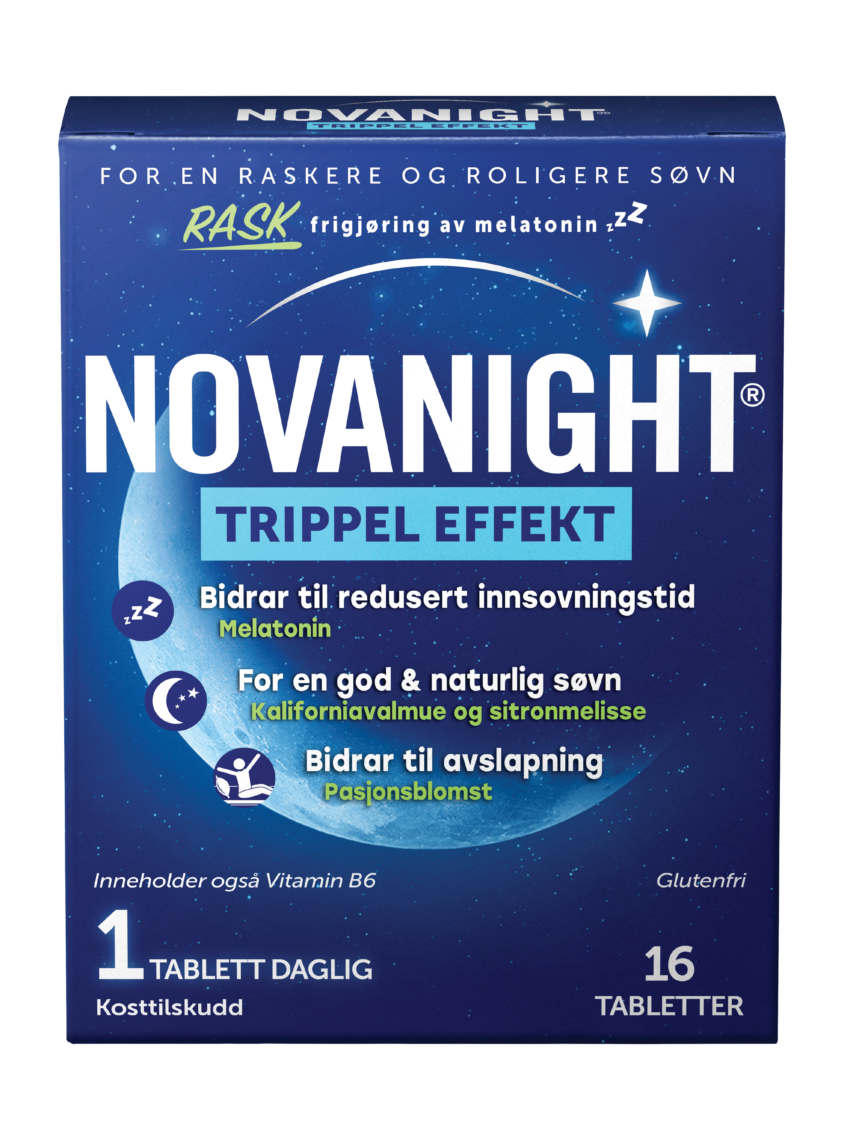 Novanight Trippel Effekt Tabletter, 16 stk.