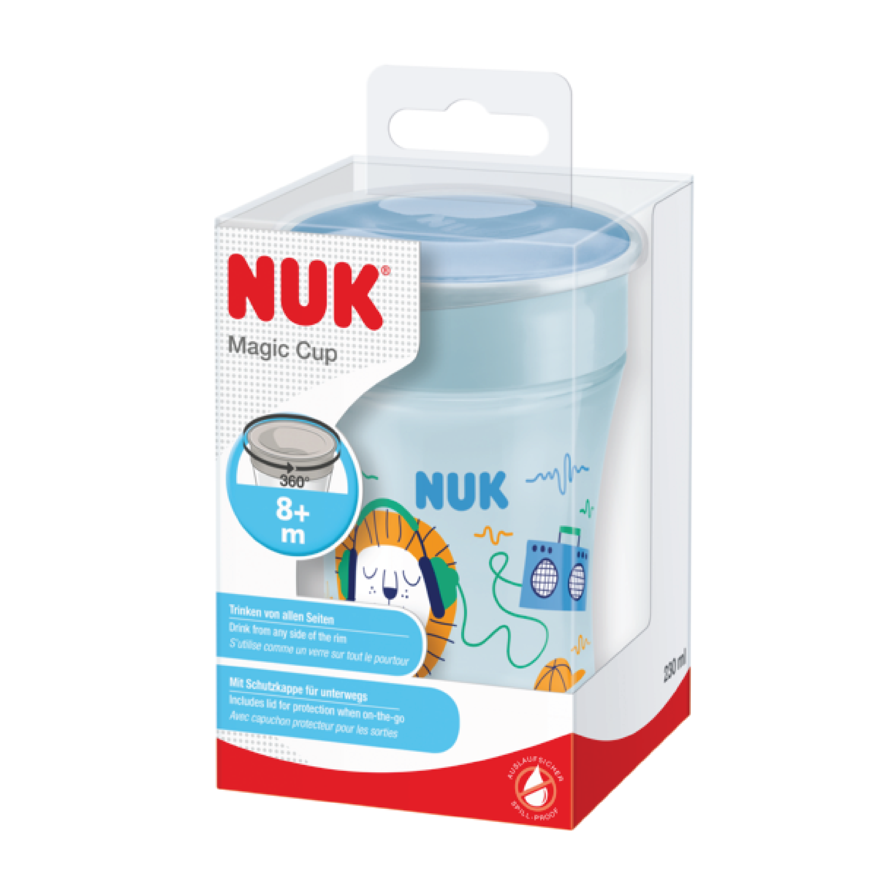 NUK Evolution Magic Cup, 8 mnd +, blå, 230 ml