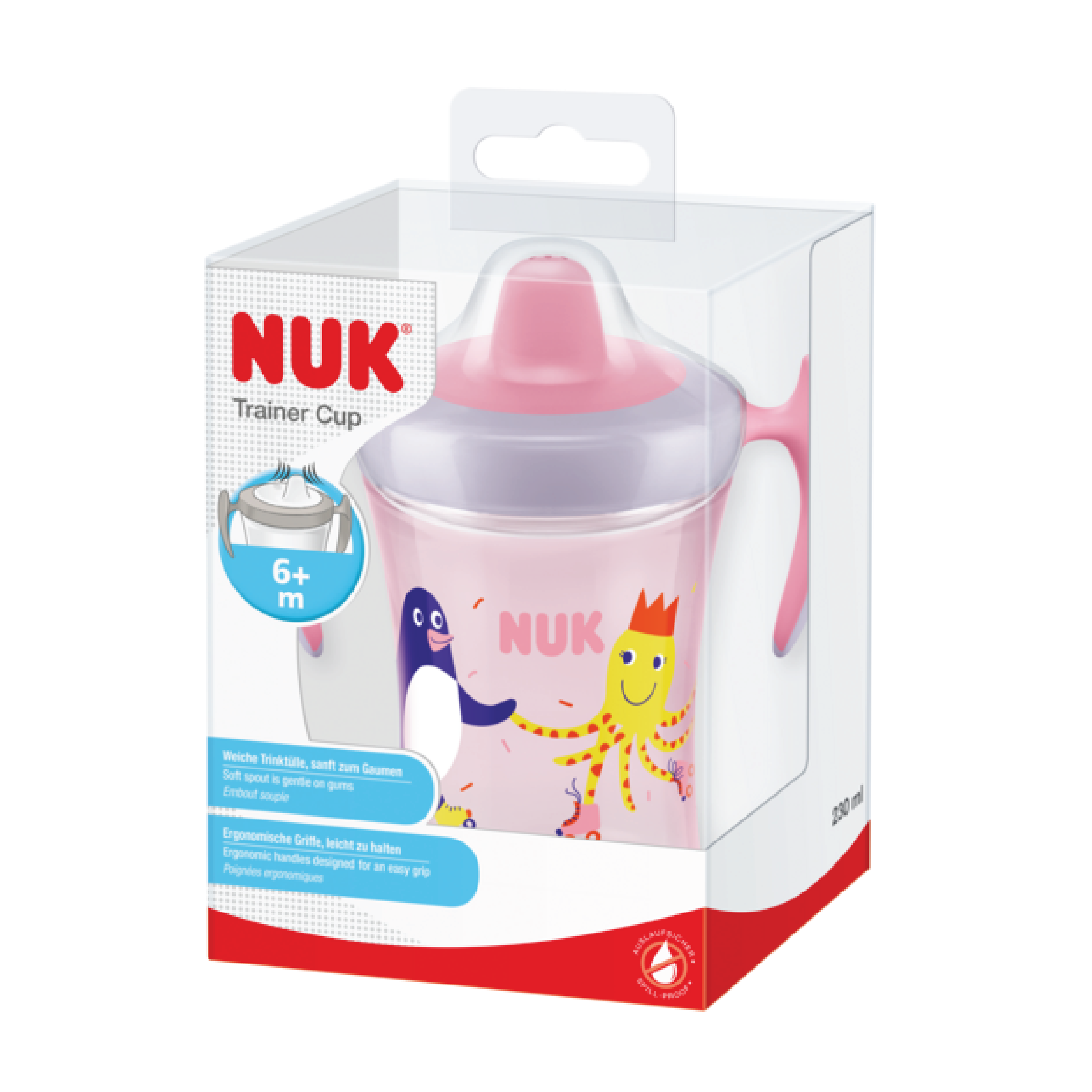 NUK Evolution Trainer Cup, 6 mnd +, rosa, 230 ml