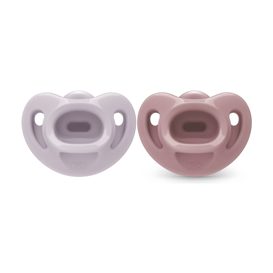 NUK First Choice Soft Silikon Smokk, 0-6 mnd, rosa, 2 stk.
