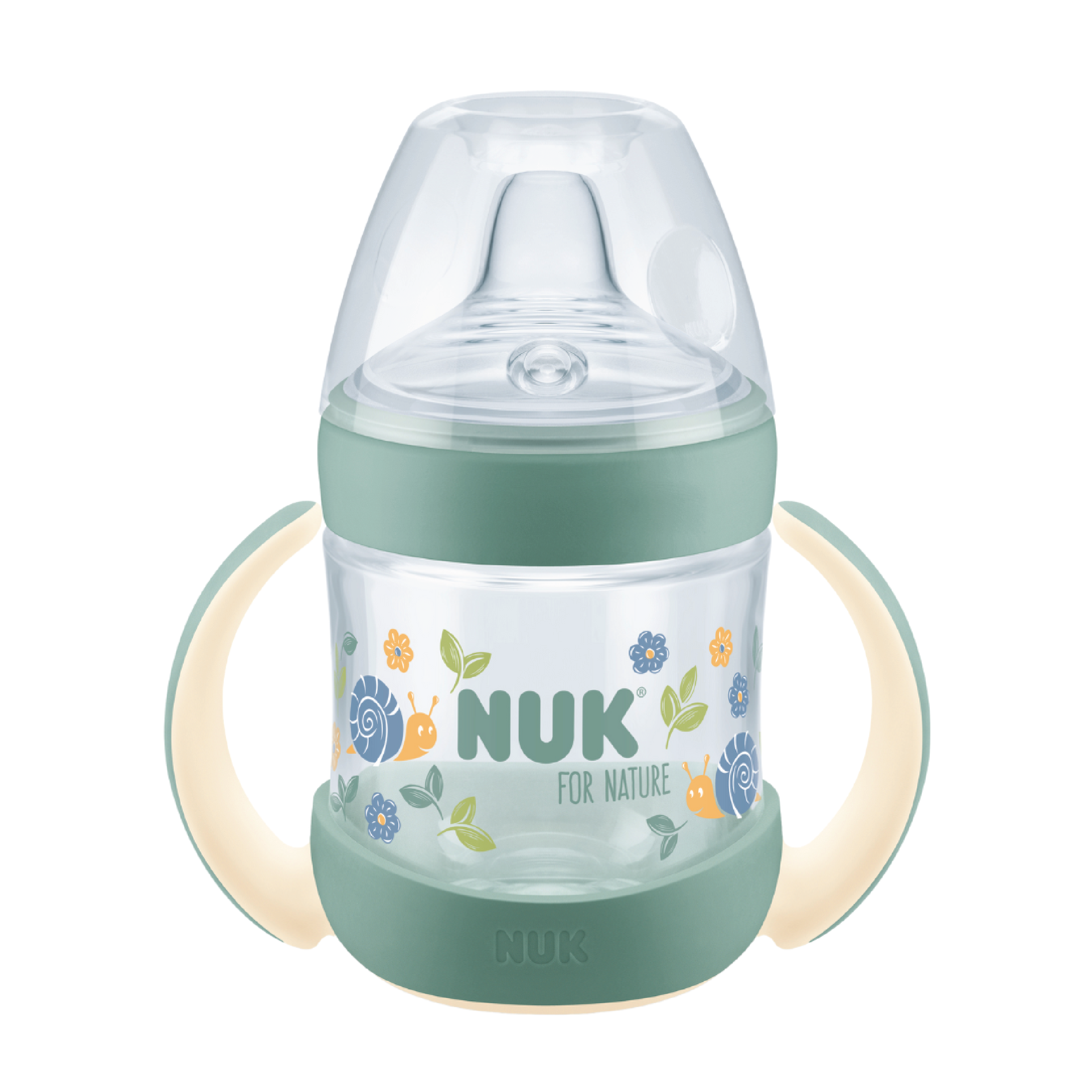 NUK For Nature Learner Bottle Silicone Drikkekopp, 6-18 mnd, grønn, 150 ml