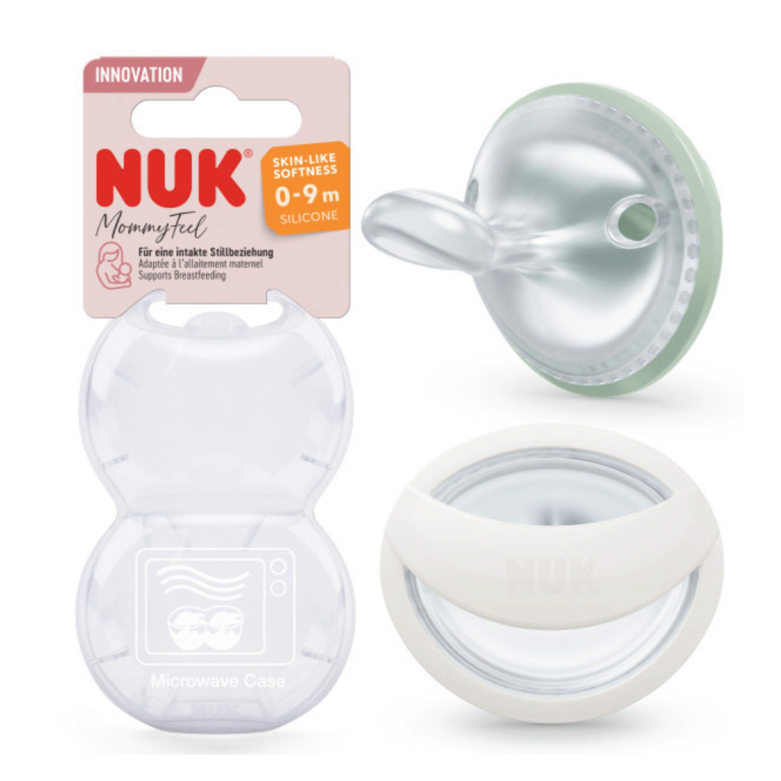 NUK Mommyfeel Silikon Smokk S1, 0-6 mnd, 2 stk.