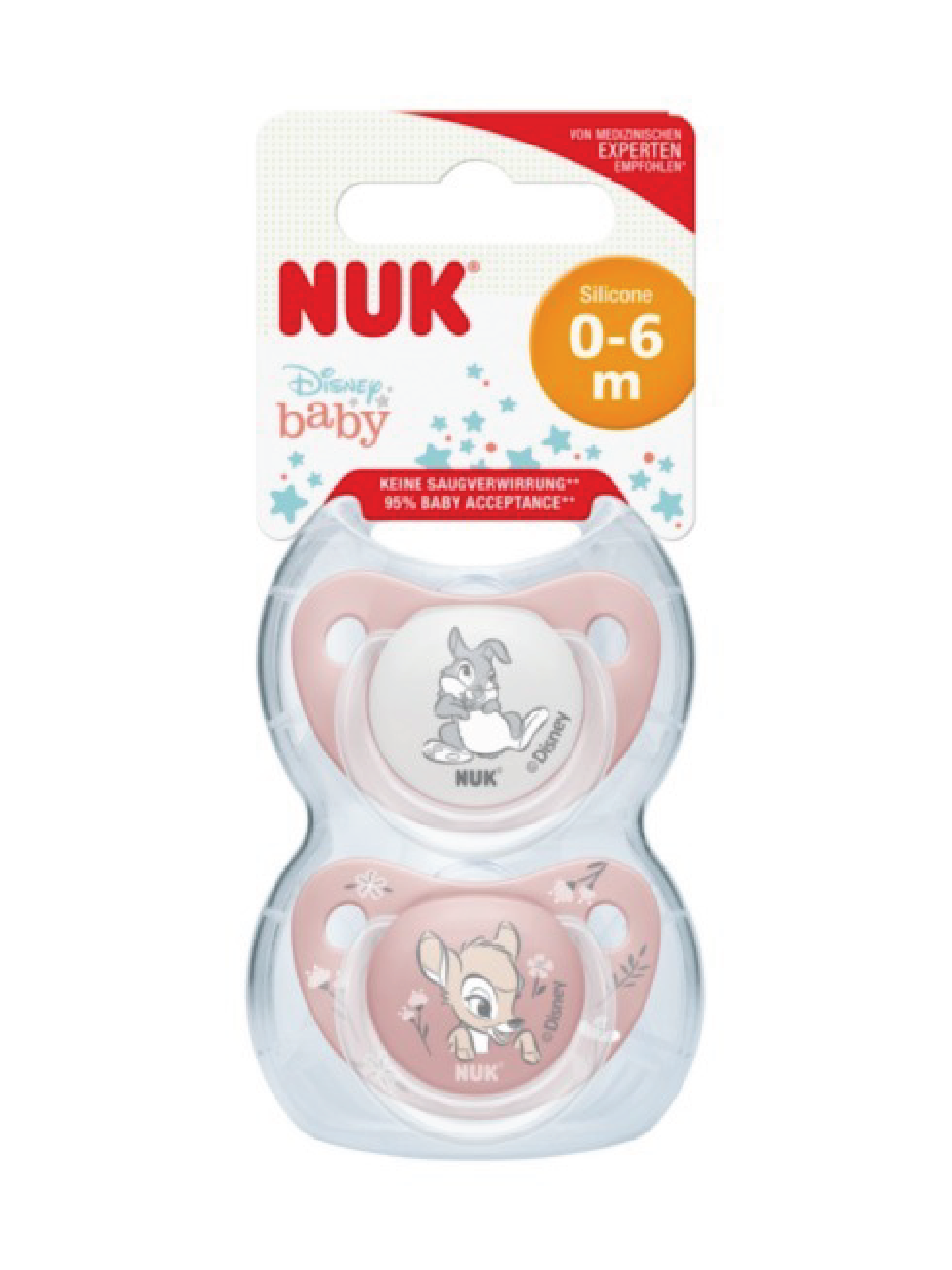 NUK Trendline Silikon Smokk S1 Bambi, 0-6 mnd, 1 stk.