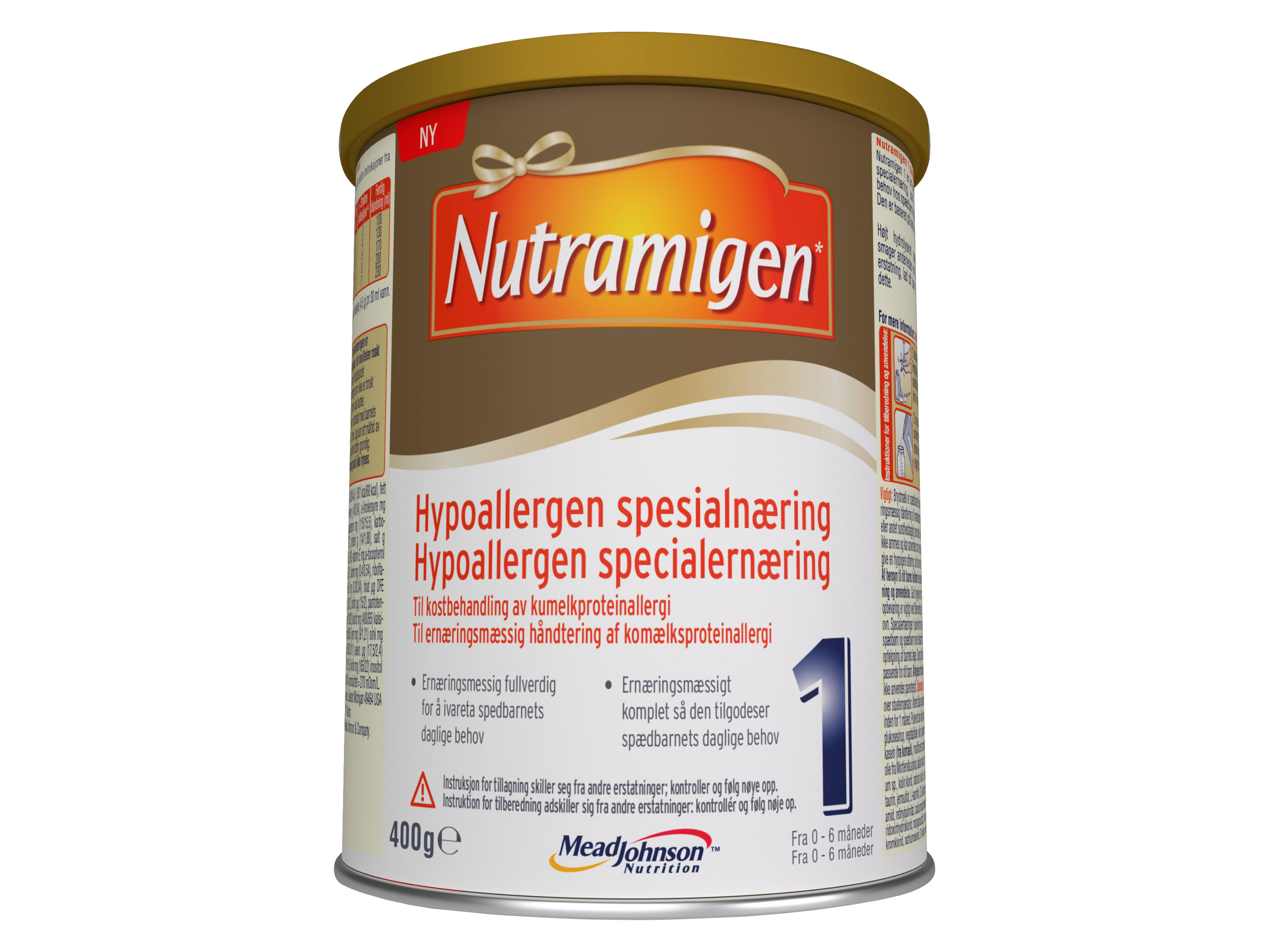 Nutramigen 1 hypoallergen spesialnæring ved melkeallergi, 0-6 måneder, 400 gram