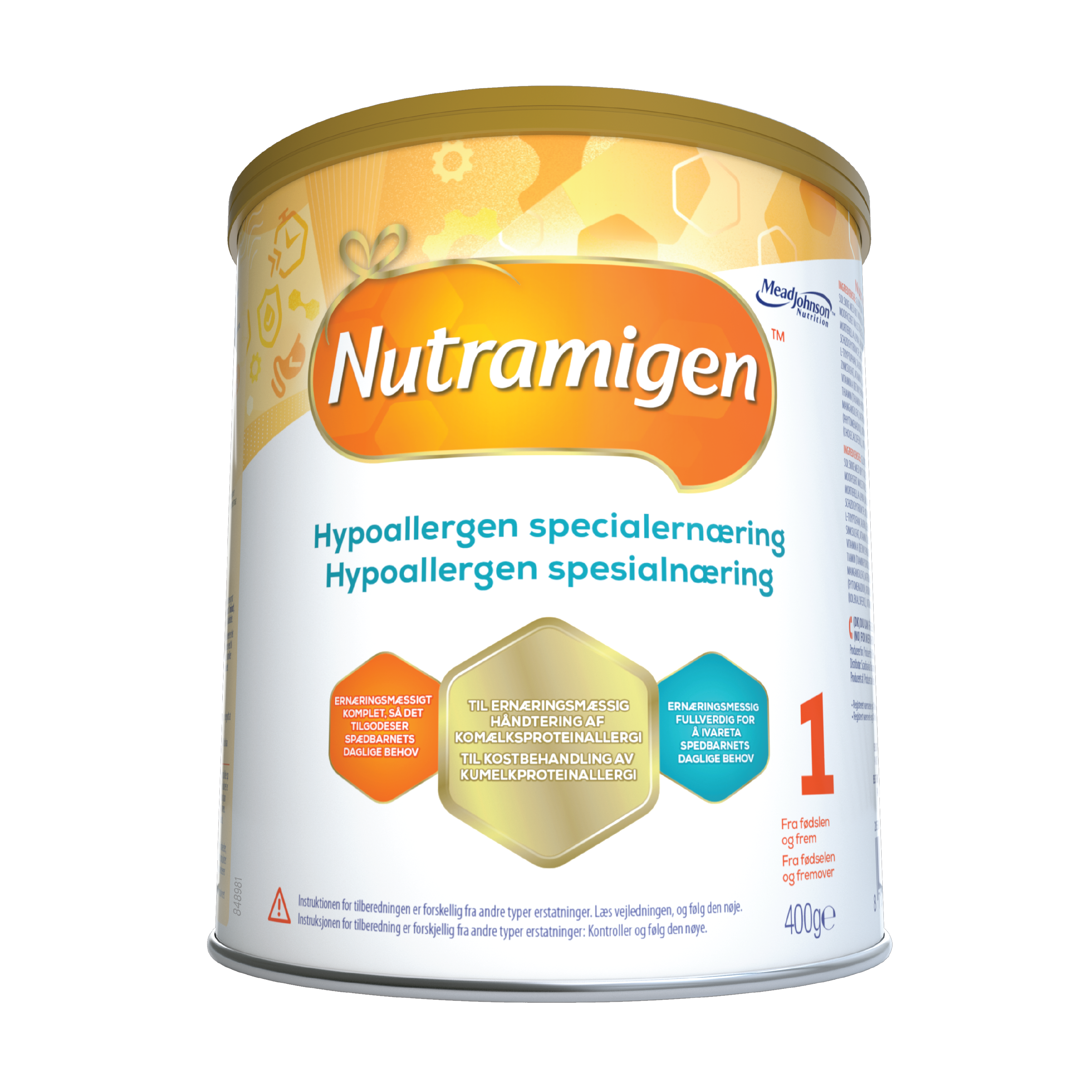 Nutramigen 1 hypoallergen spesialnæring (morsmlkerstatning) ,0-6 måneder, 400 gram