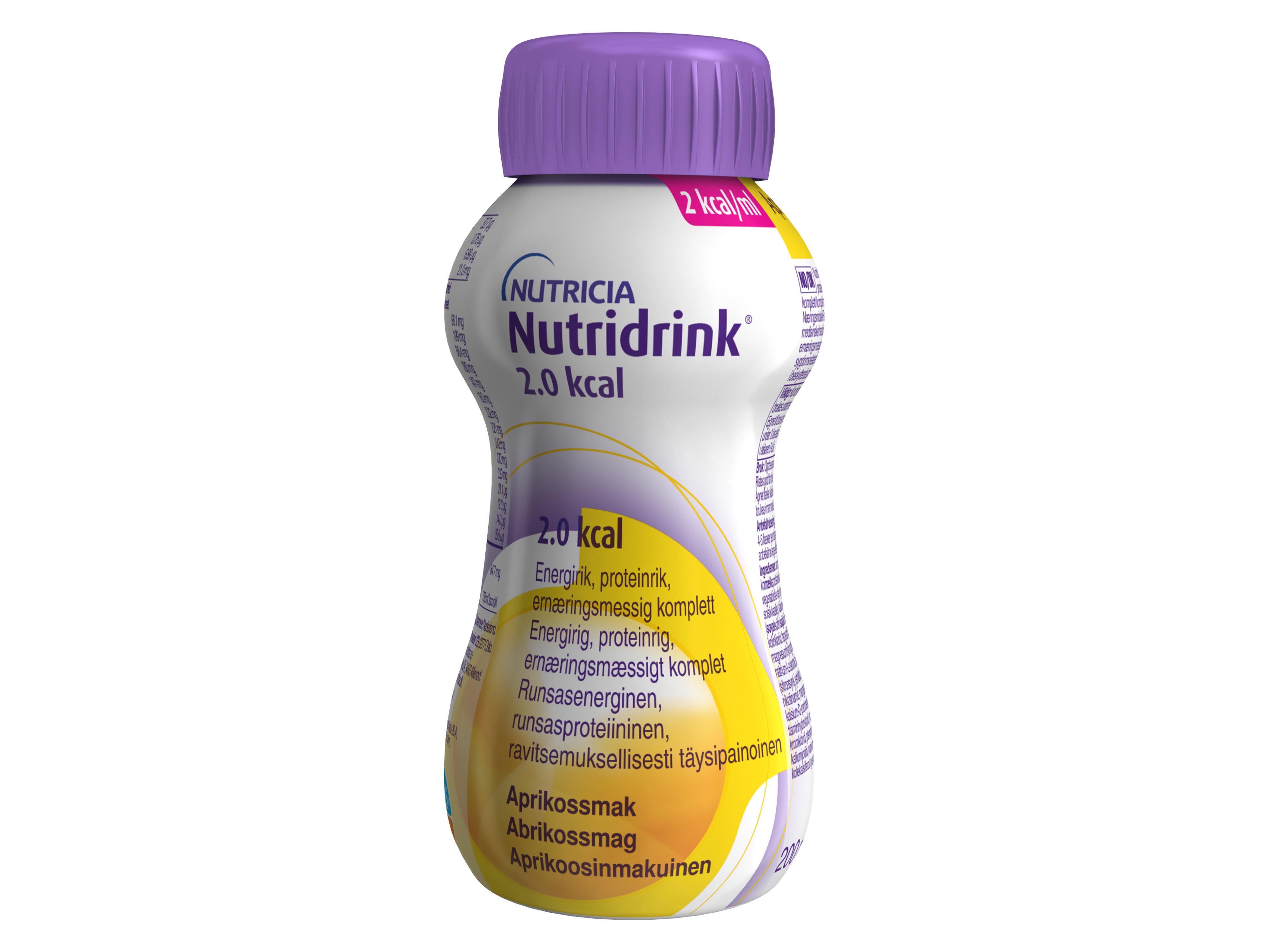 Nutridrink 2,0 kcal, næringsdrikk, Aprikos, 200 ml