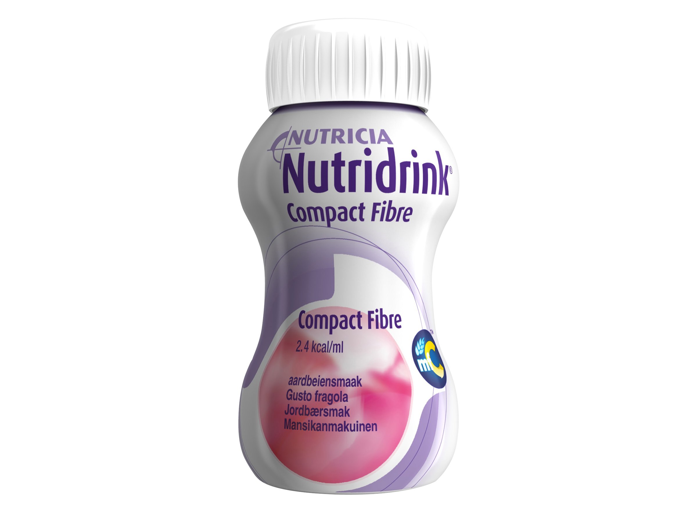 Nutridrink Compact fibre næringsdrikk, Jordbær, 4 x 125 ml