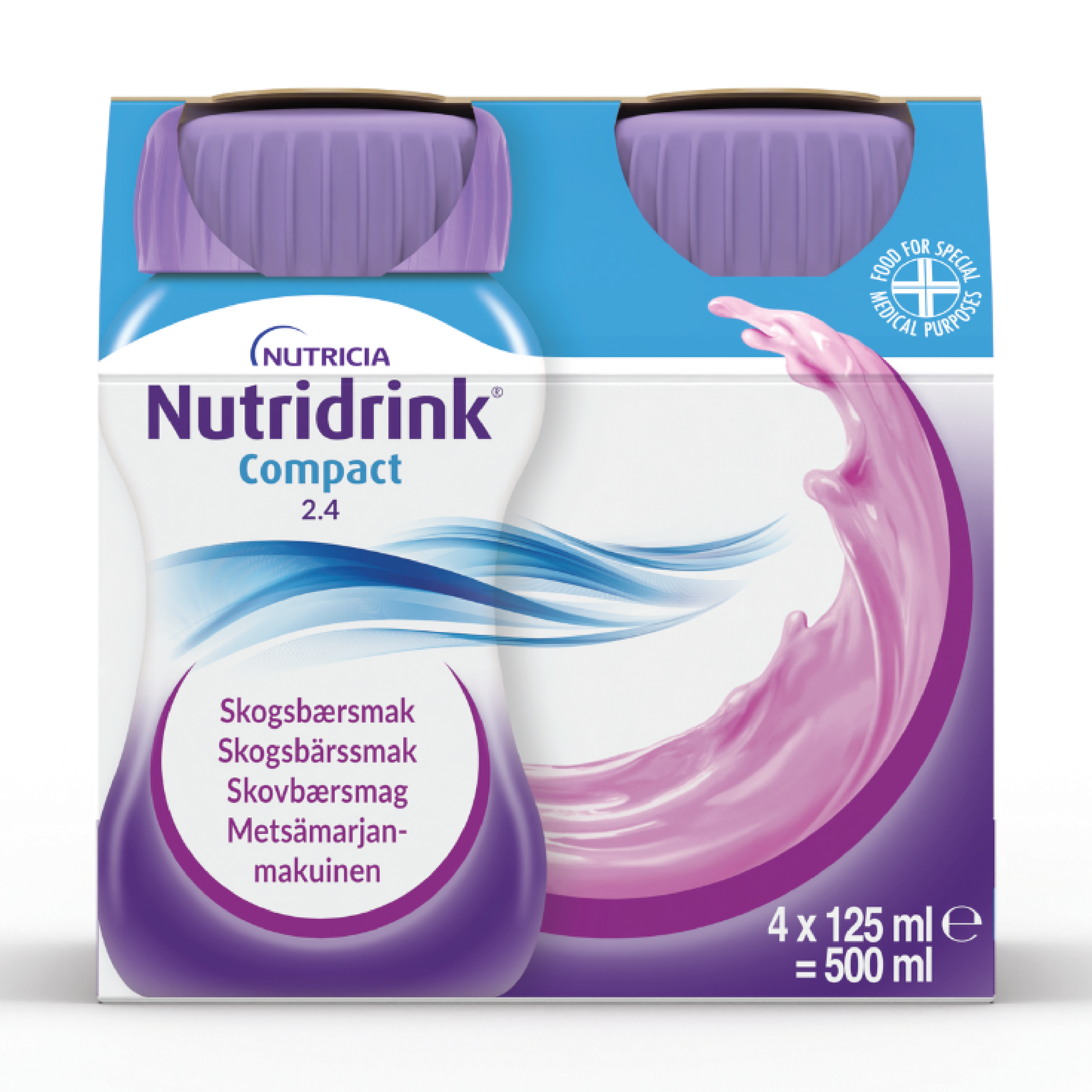Nutridrink Compact næringsdrikk, Skogsbær, 4x125 ml