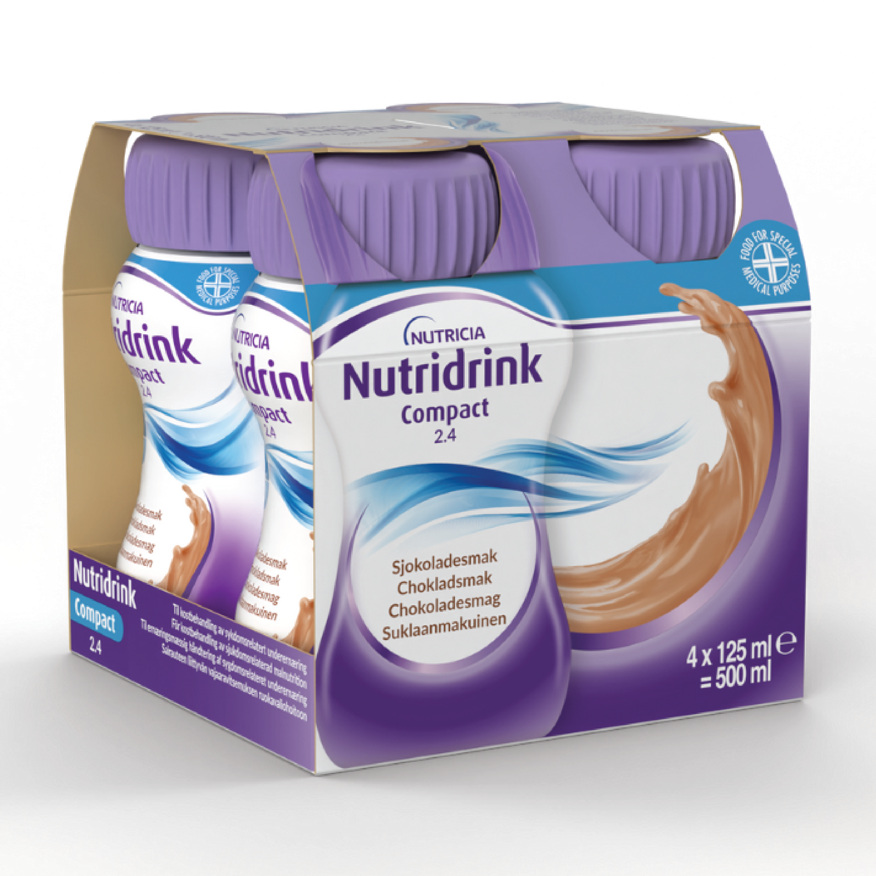 Nutridrink Compact næringsdrikk, Sjokolade, 4 x 125 ml